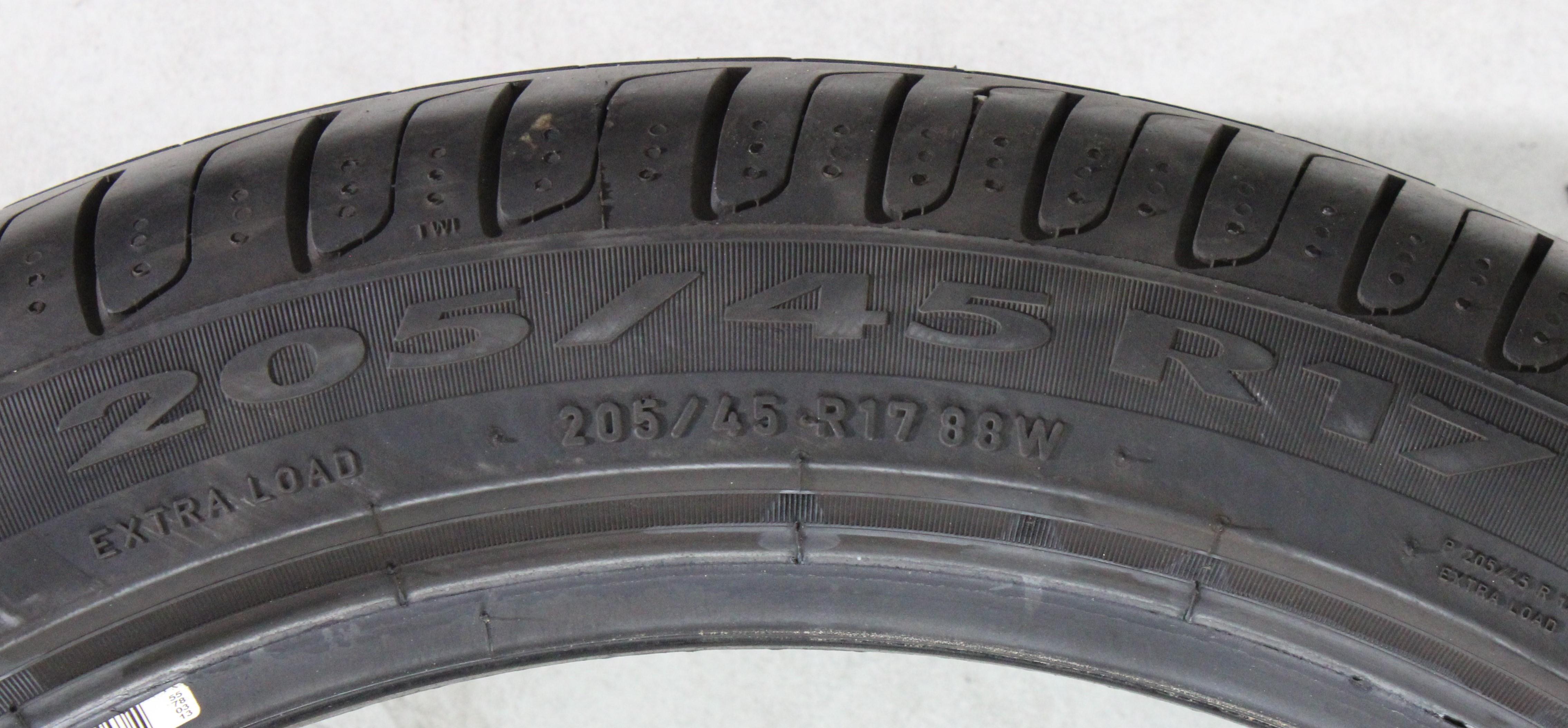 4 x 205/45R17 88W Sommerreifen Pirelli Cinturato P7 * Runflat 2x6-6,5mm/2x7-7,5mm 2019 XL