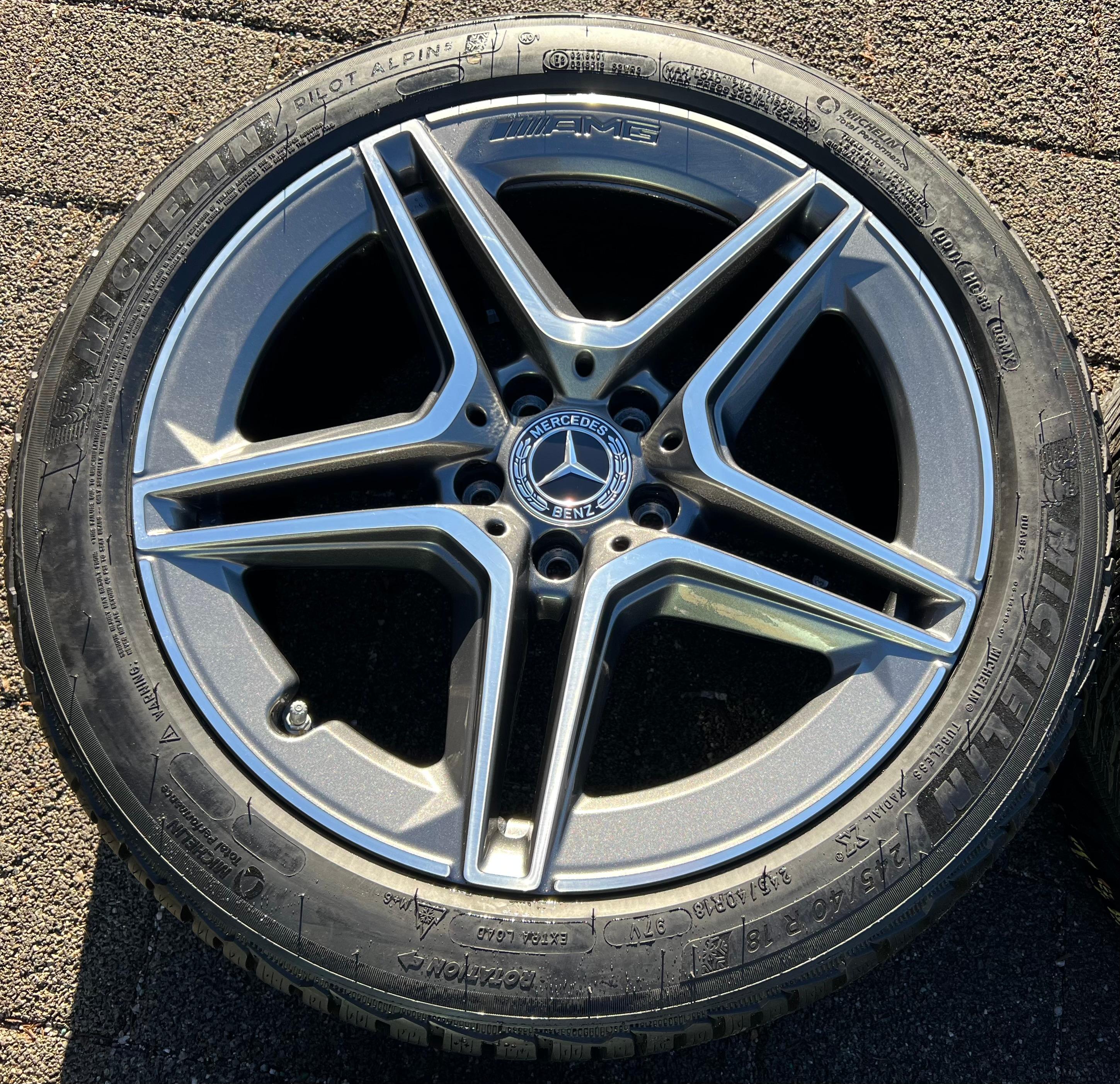4 ORIGINAL 18" ALU WINTERRÄDER AMG MERCEDES C-KLASSE W205 A2054019500 A2054019600