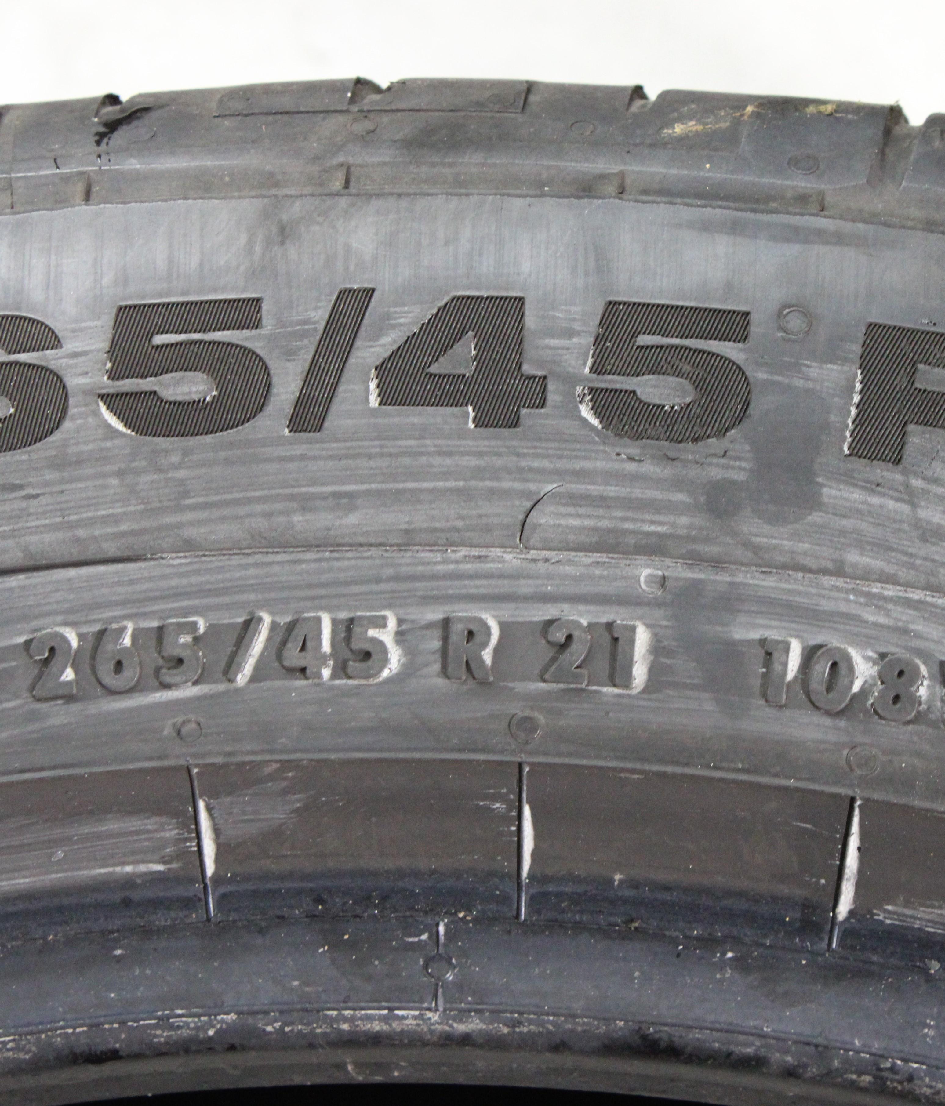 2 x 265/45R21 108W Sommerreifen Continental Sport Contact 5 J, LR 1x4-4,5mm/1x4,5-5mm 2023 XL