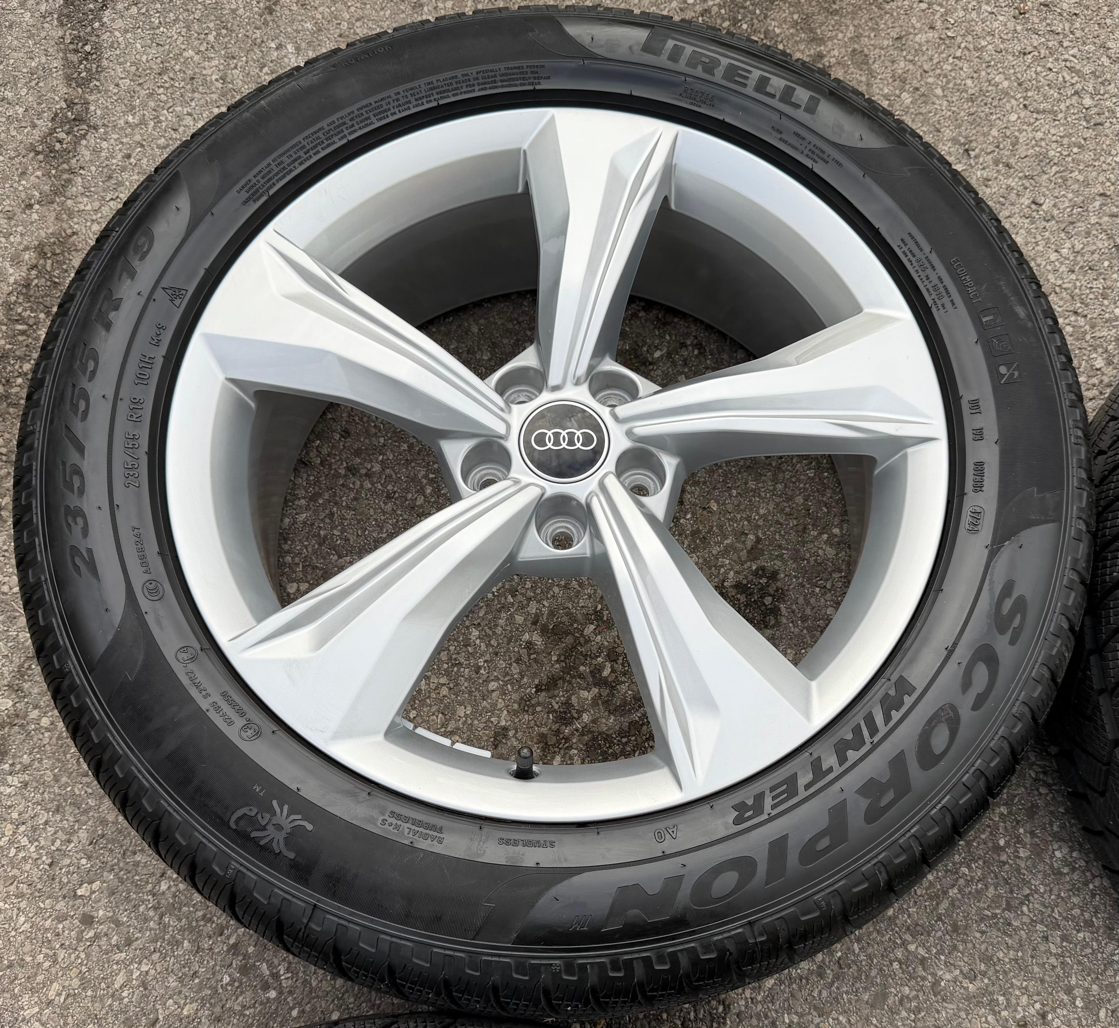 4 roues hiver en alliage d’origine 19" Audi Q5 SQ5 FY 80A601025K 235/55R19 101H Pirelli 2024