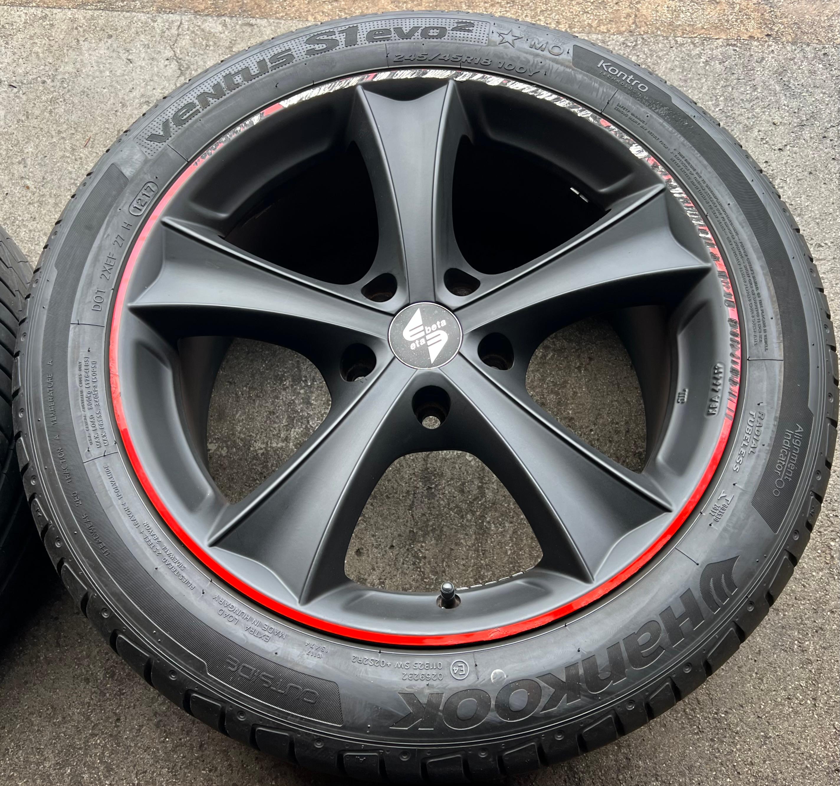 4 aluminium 18-inch zomerwielen voor VW BUS T5, T6 en T6.1 (Eta, Beta) 245/45R18 100Y