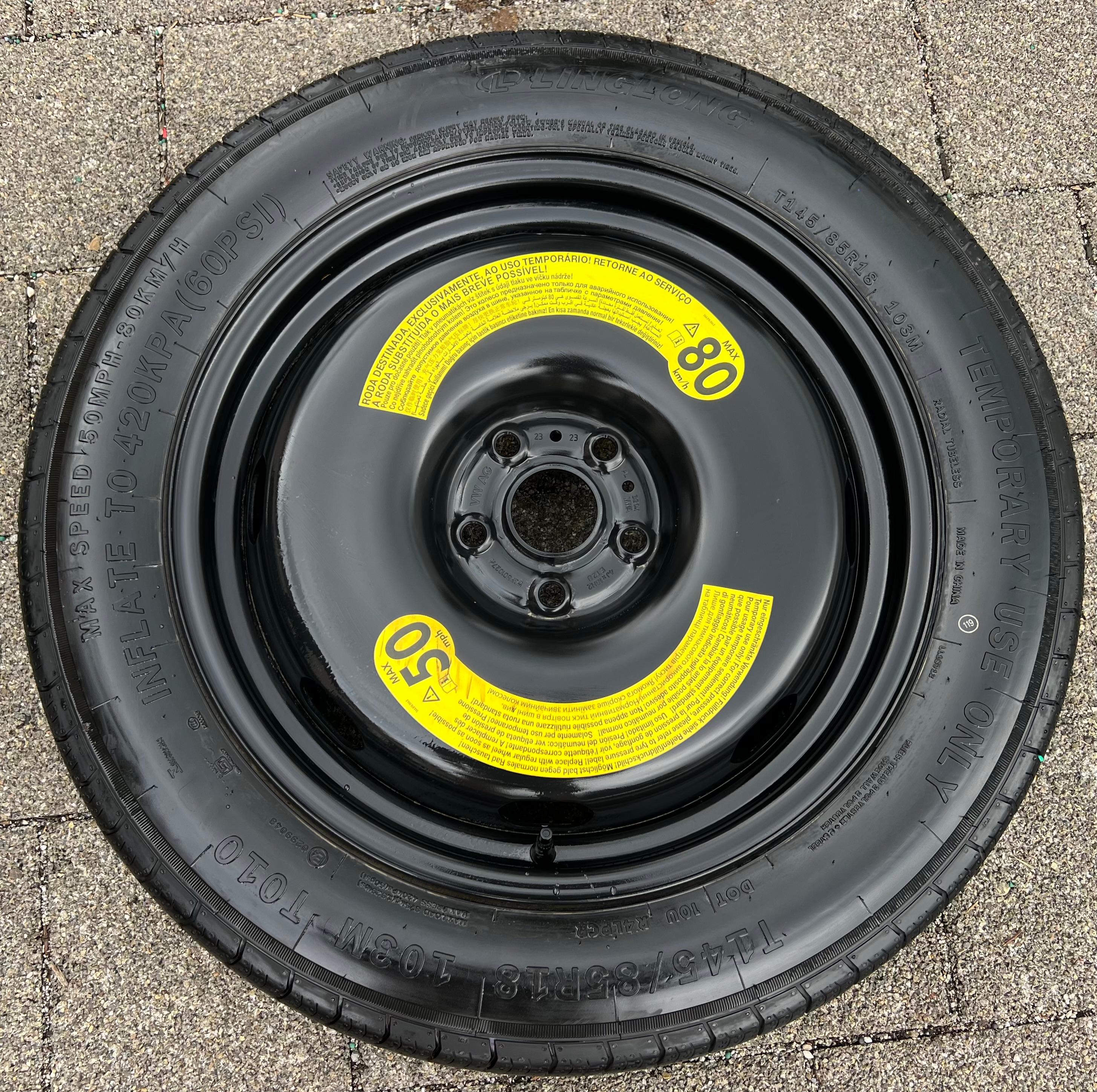 1 X RESERVERAD NOTRAD AUDI Q3 F3 SEAT TARRACO SKODA KODIAQ VW TIGUAN 5QF601027H