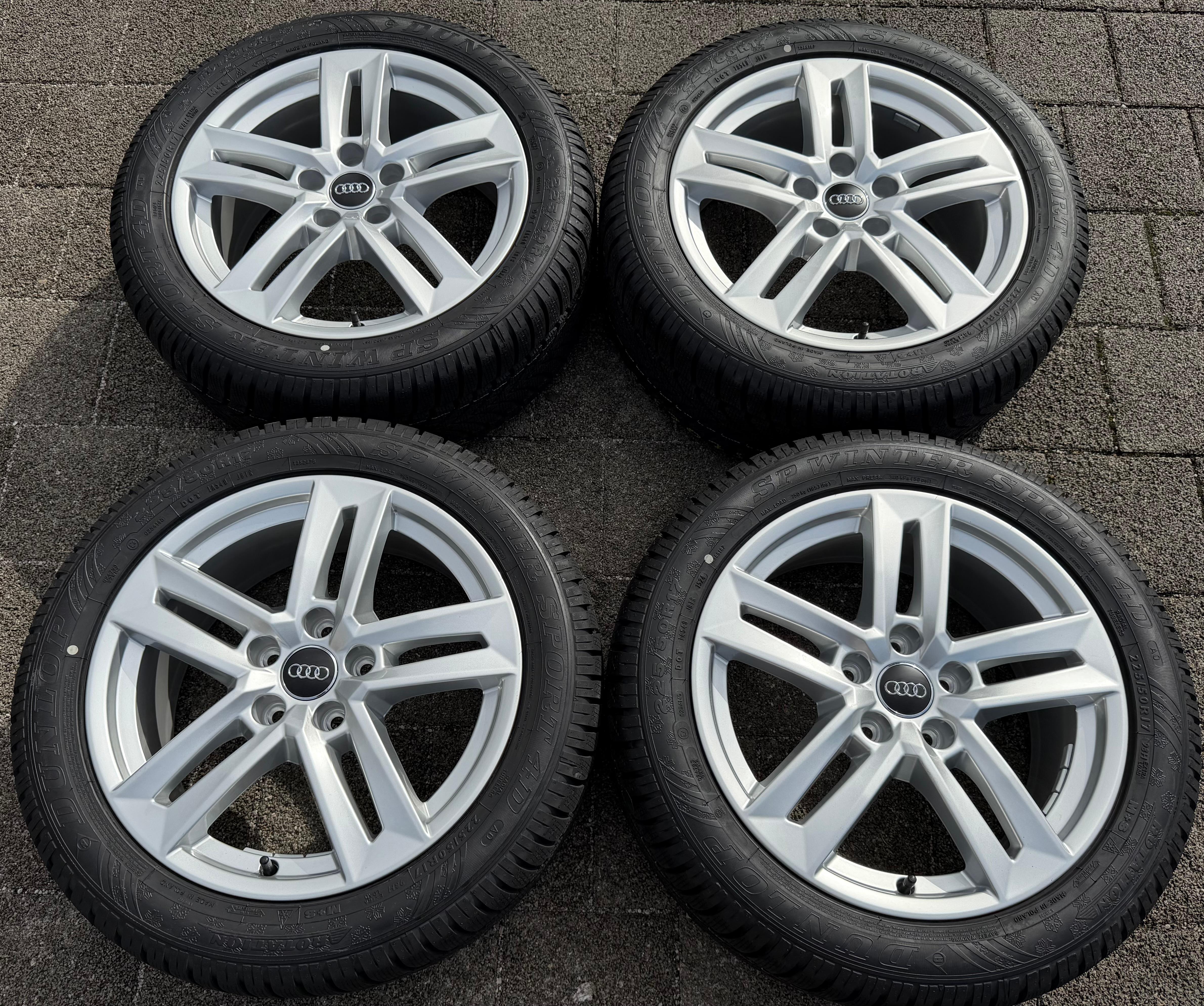 4 Original 17" Alu Winterräder Audi A4 B9 8W 8W0601025P 225/50R17 98H Dunlop NEU