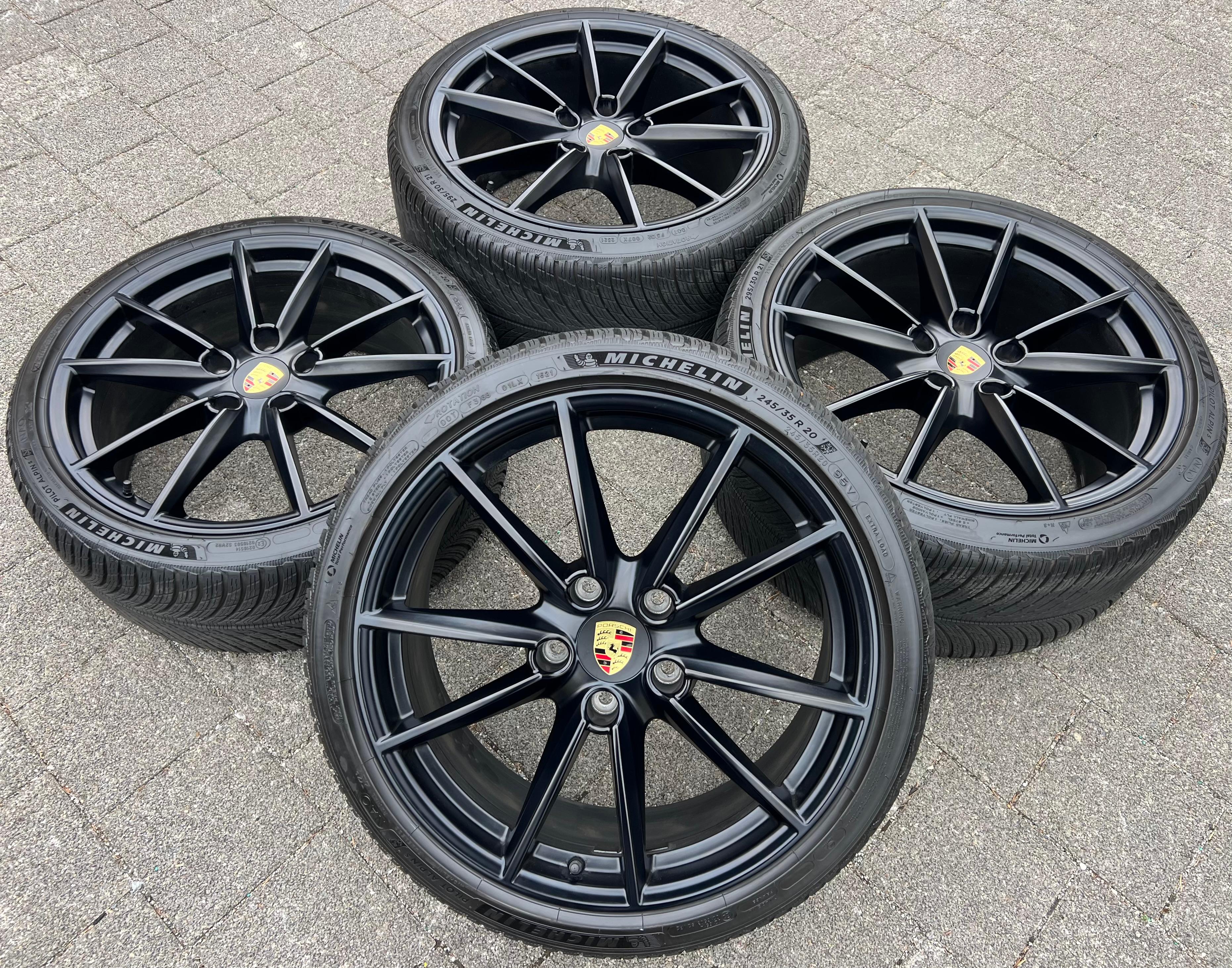 4 ORIGINAL 20" 21" ALU WINTERRÄDER PORSCHE 911 992 992601025C 992601025D SCHWARZ RDKS
