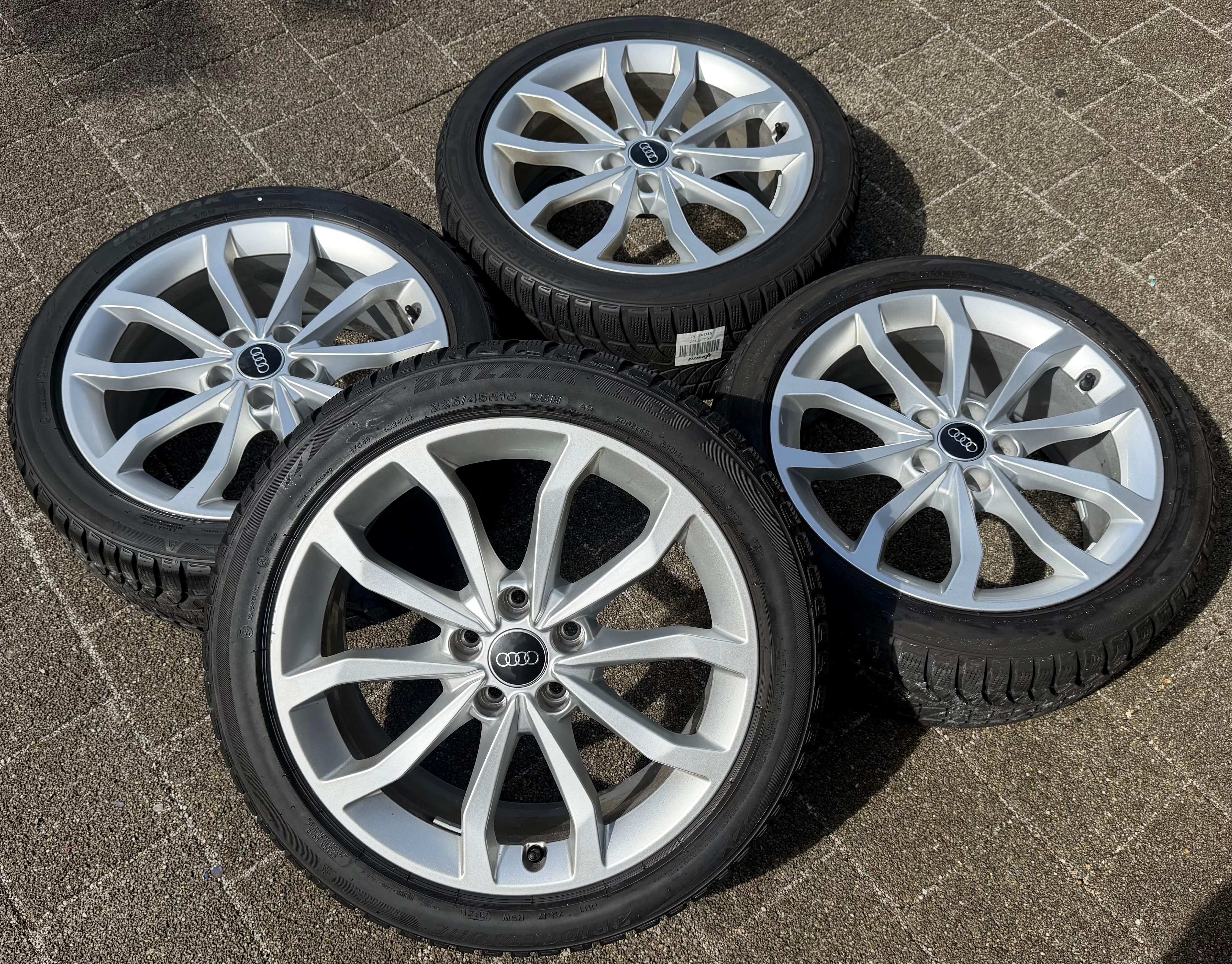 4 ruedas de invierno de aleación originales de 18" para Audi A4 S4 8W 8W0601025ED 225/45R18 95H Bridgestone