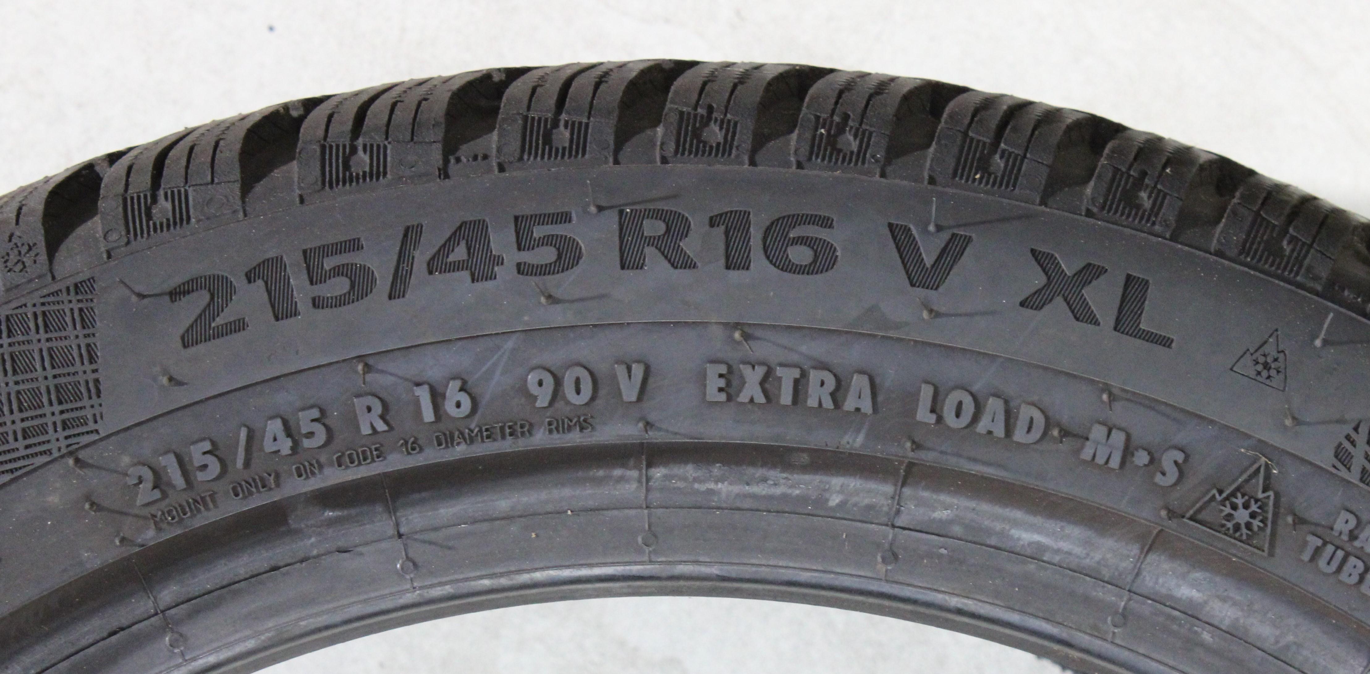 4 x 215/45R16 90V Winterreifen Continental Winter Contact TS860 2x 7,5-8mm und 2x 7,5mm 2019 XL