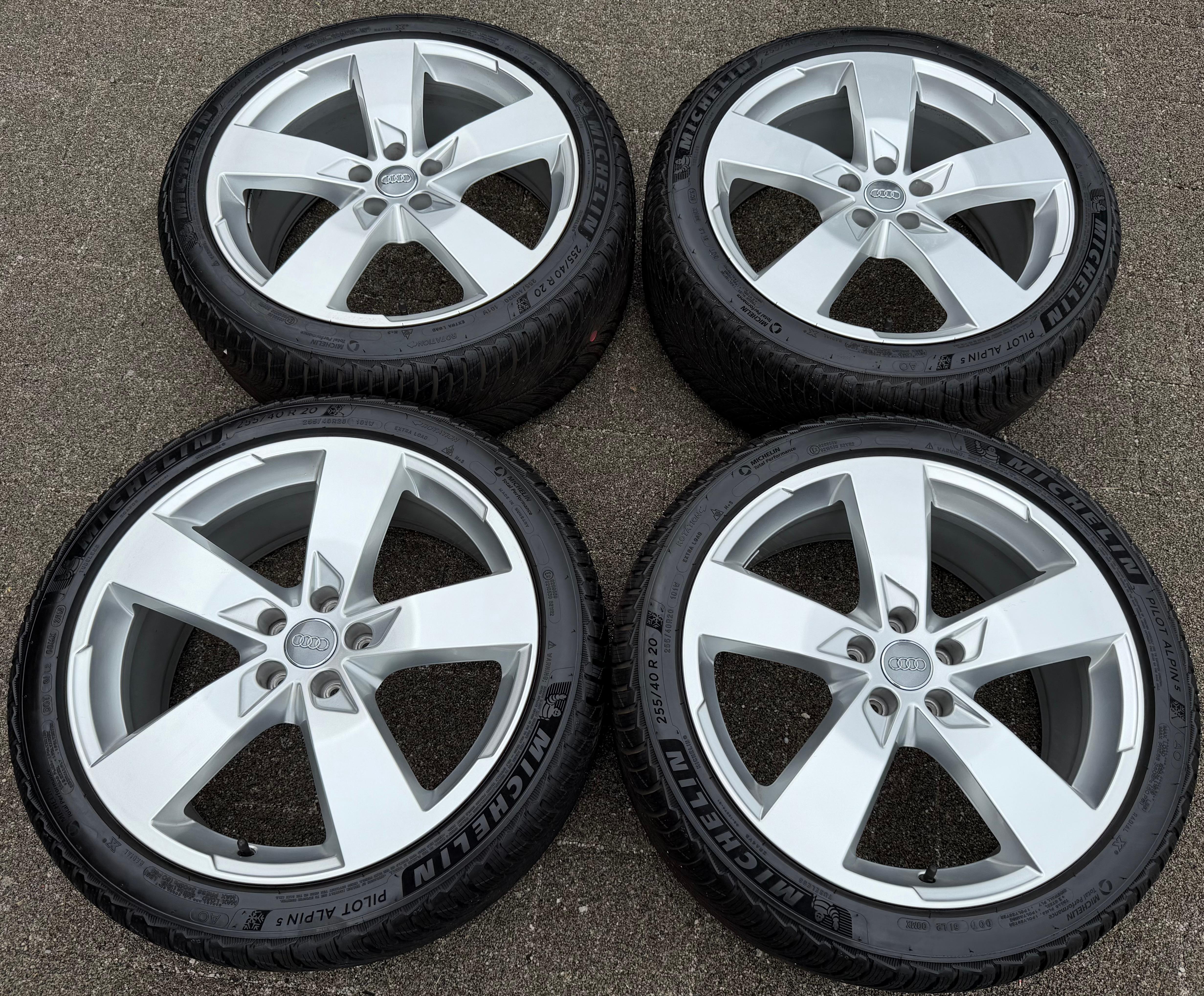 4 roues hiver complètes en aluminium d’origine 20" Audi A6 S6 C8 4K0601025K 255/40R20 101W Michelin Alpin