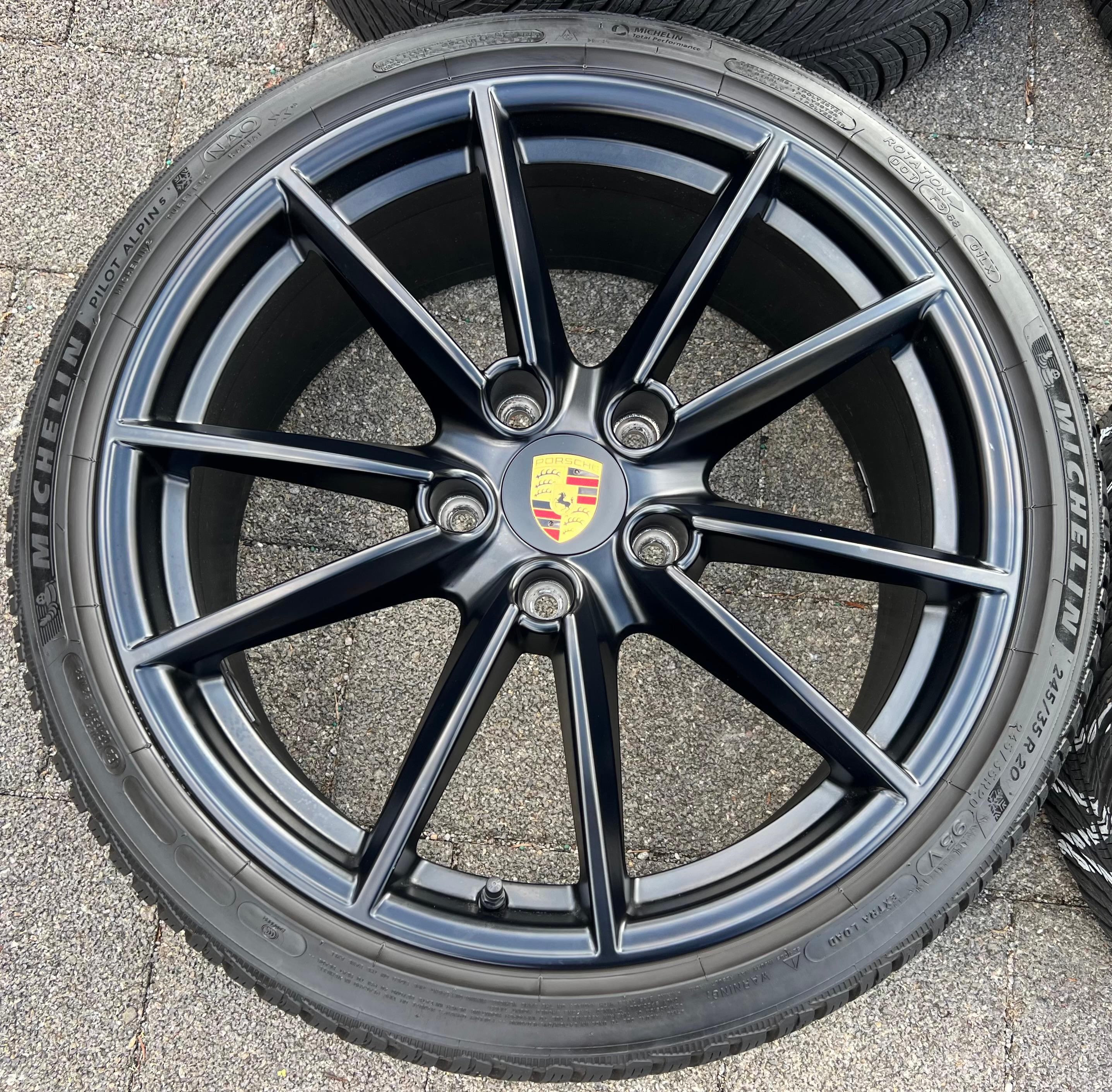 4 ORIGINAL 20" 21" ALU WINTERRÄDER PORSCHE 911 992 992601025C 992601025D SCHWARZ RDKS