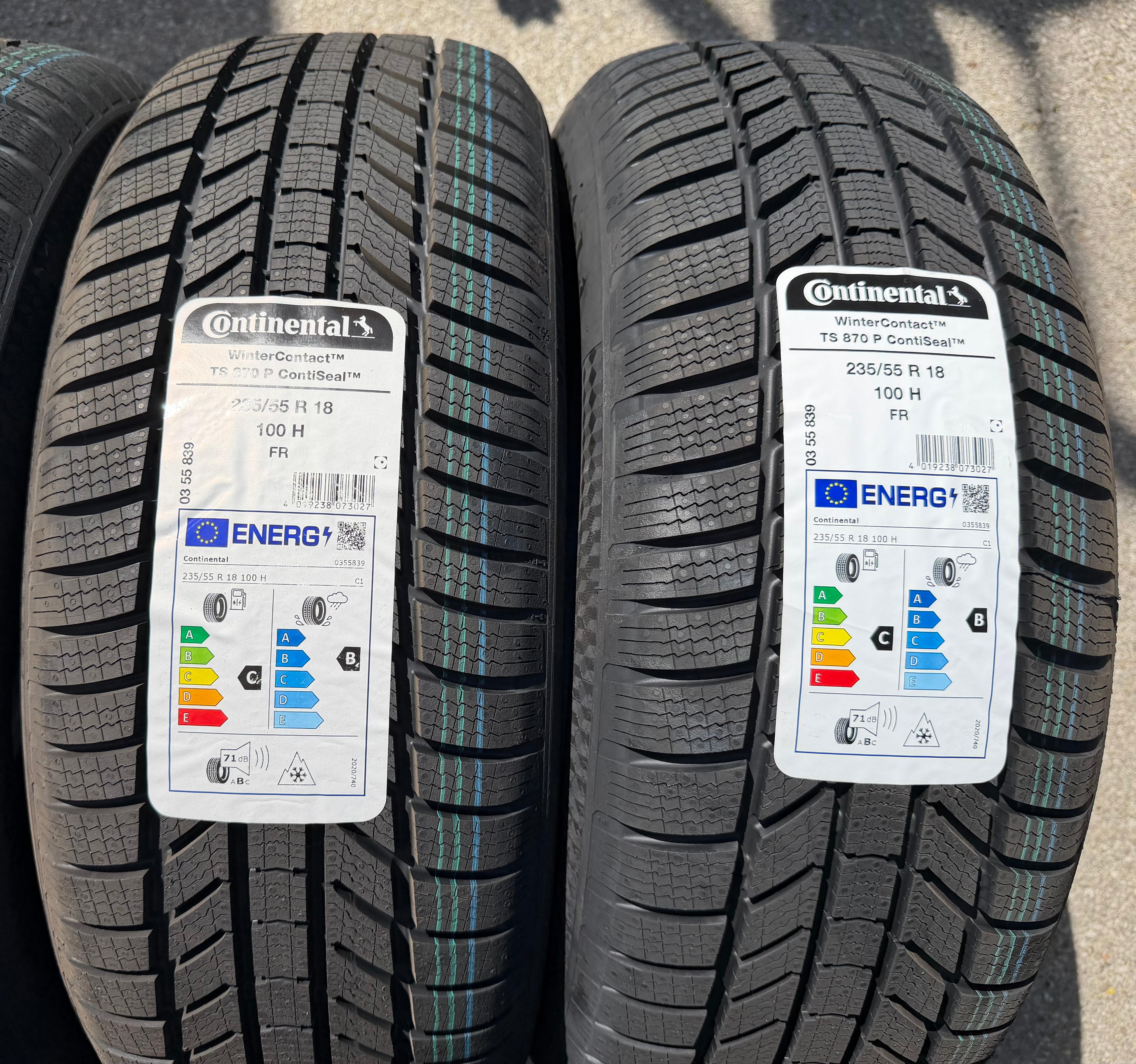 4 pneus hiver Continental Winter Contact TS870P 2024 Seal, 235/55R18 100H, NEUFS