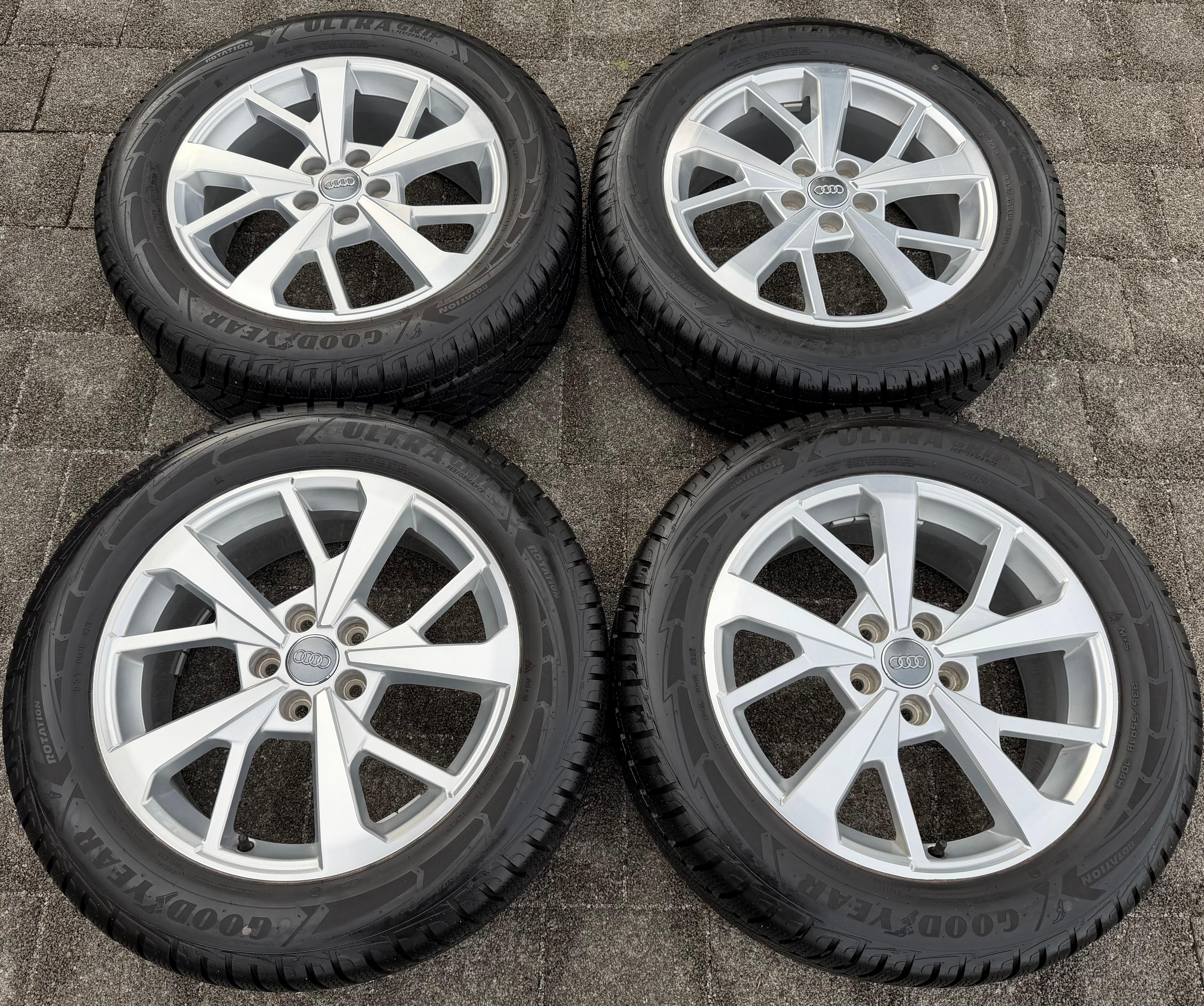 4 ruedas de invierno de aluminio originales de 18" para Audi Q3 F3 83A 83A601025J 235/55R18 104H Goodyear