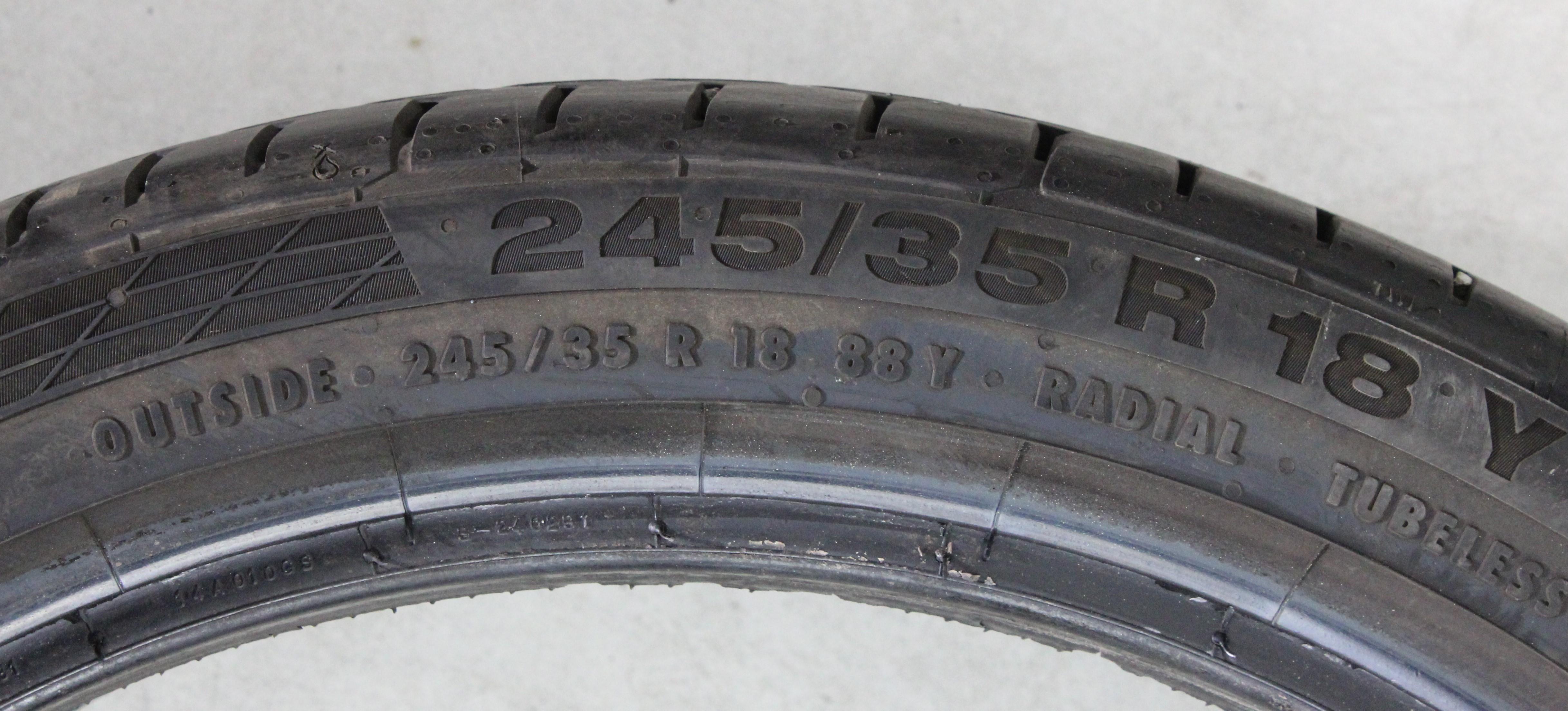 2 x 245/35R18 88Y Sommerreifen Continental Sport Contact 5 SSR* Runflat 6,5-7mm 2019
