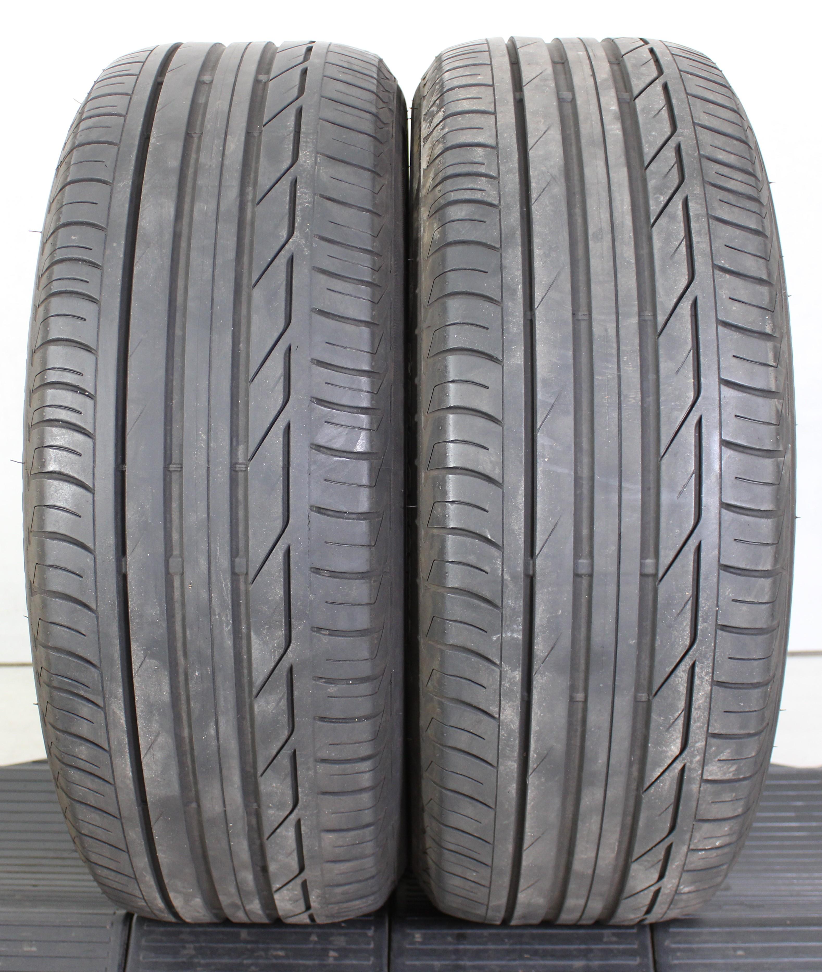 2 x 225/50R18 95W Sommerreifen Bridgestone Turanza T001 Runflat in der Mitte 3,5-4mm und auf den Schultern 5mm. 2018 *