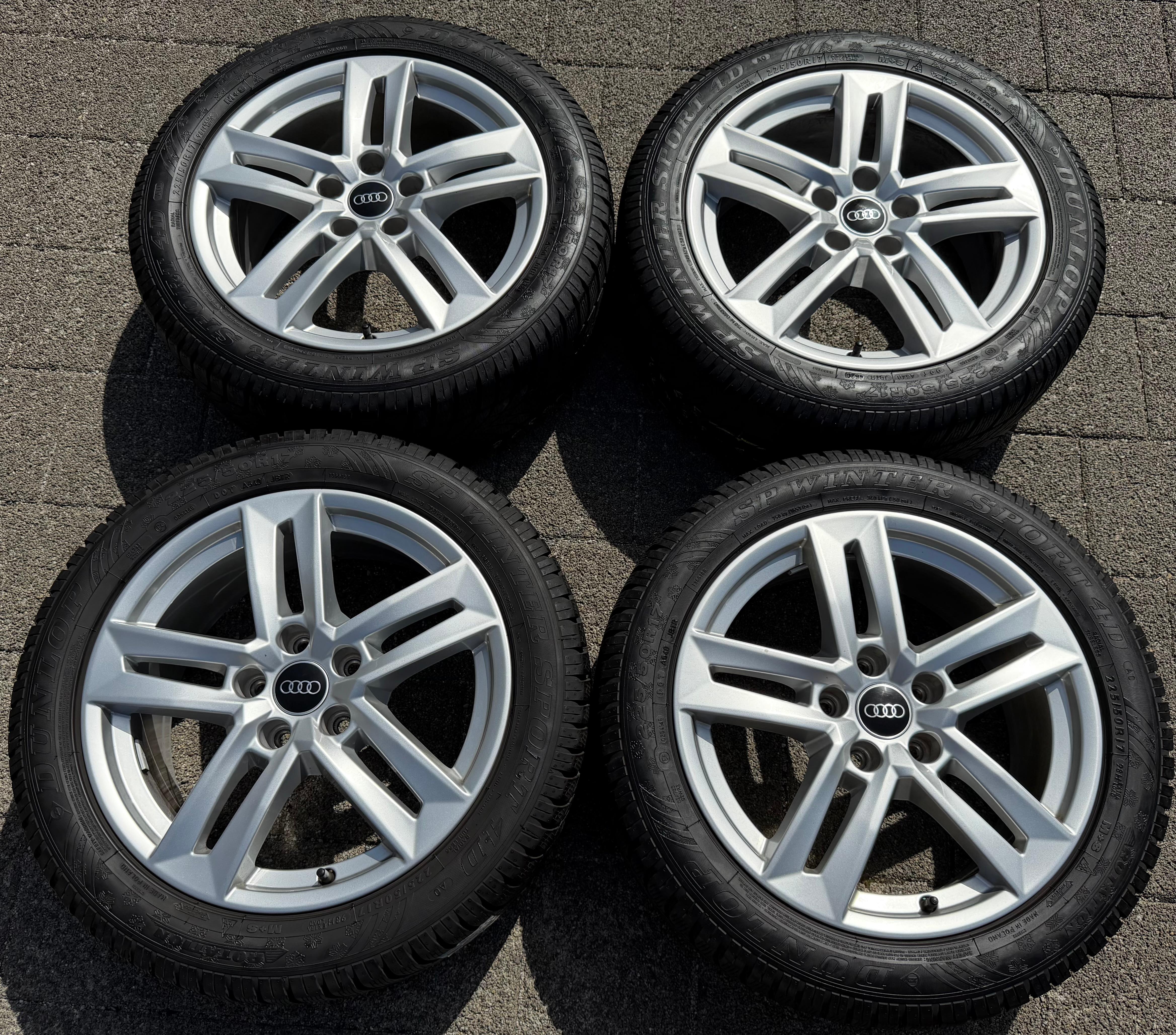 4 Original 17" Alu Winterräder Audi A4 B9 8W 8W0601025P 225/50R17 98H Dunlop 2020