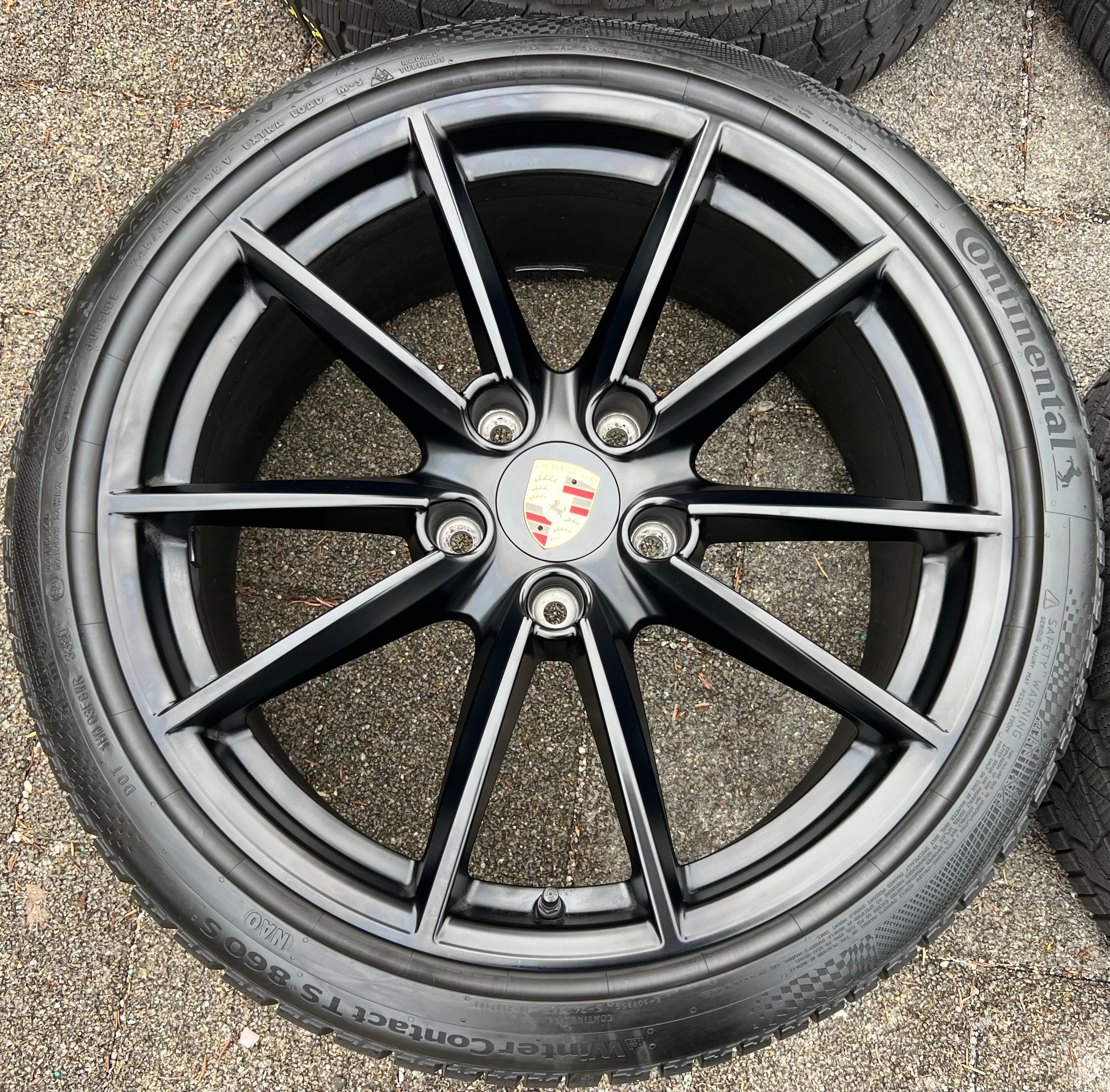 4 RUEDAS DE INVIERNO DE ALEACIÓN ORIGINALES DE 20" 21" PARA PORSCHE 911 992 992601025C 992601025D NEGRAS RDKS