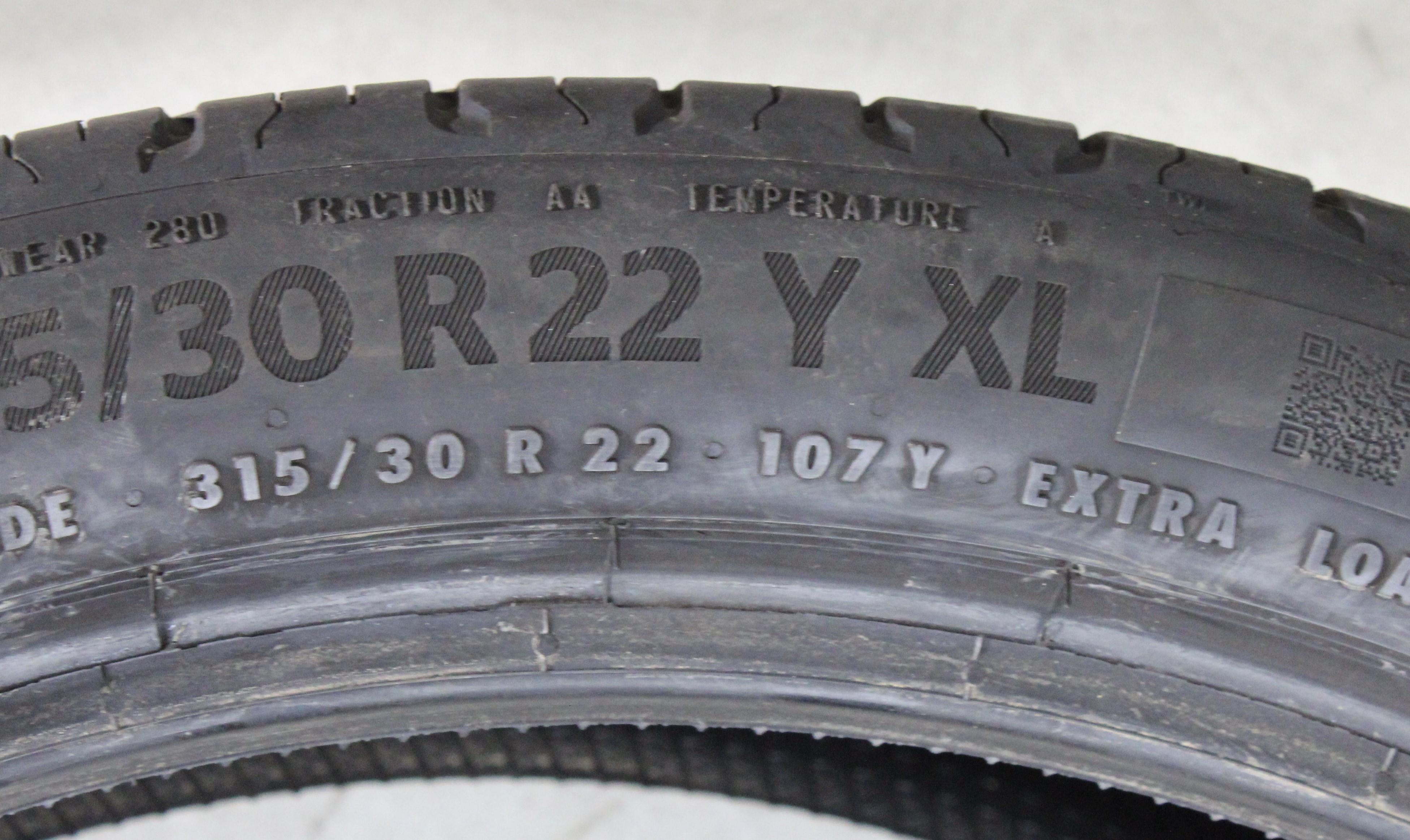 2 x 315/30R22 107Y Sommerreifen Continental Eco Contact 6 4,5-5mm 2020