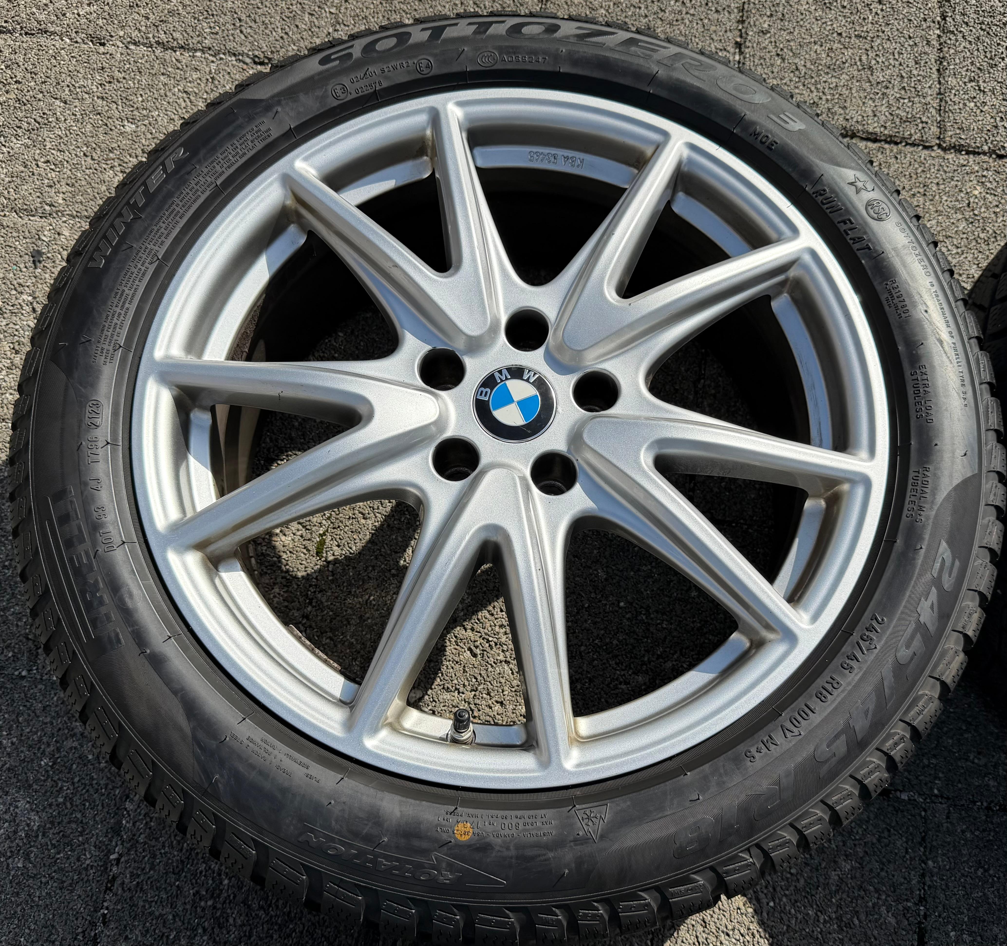 4 Alu 18" Winterräder BMW 5er Reihe G30 G31 245/45R18 100V Pirelli 2023 RDKS