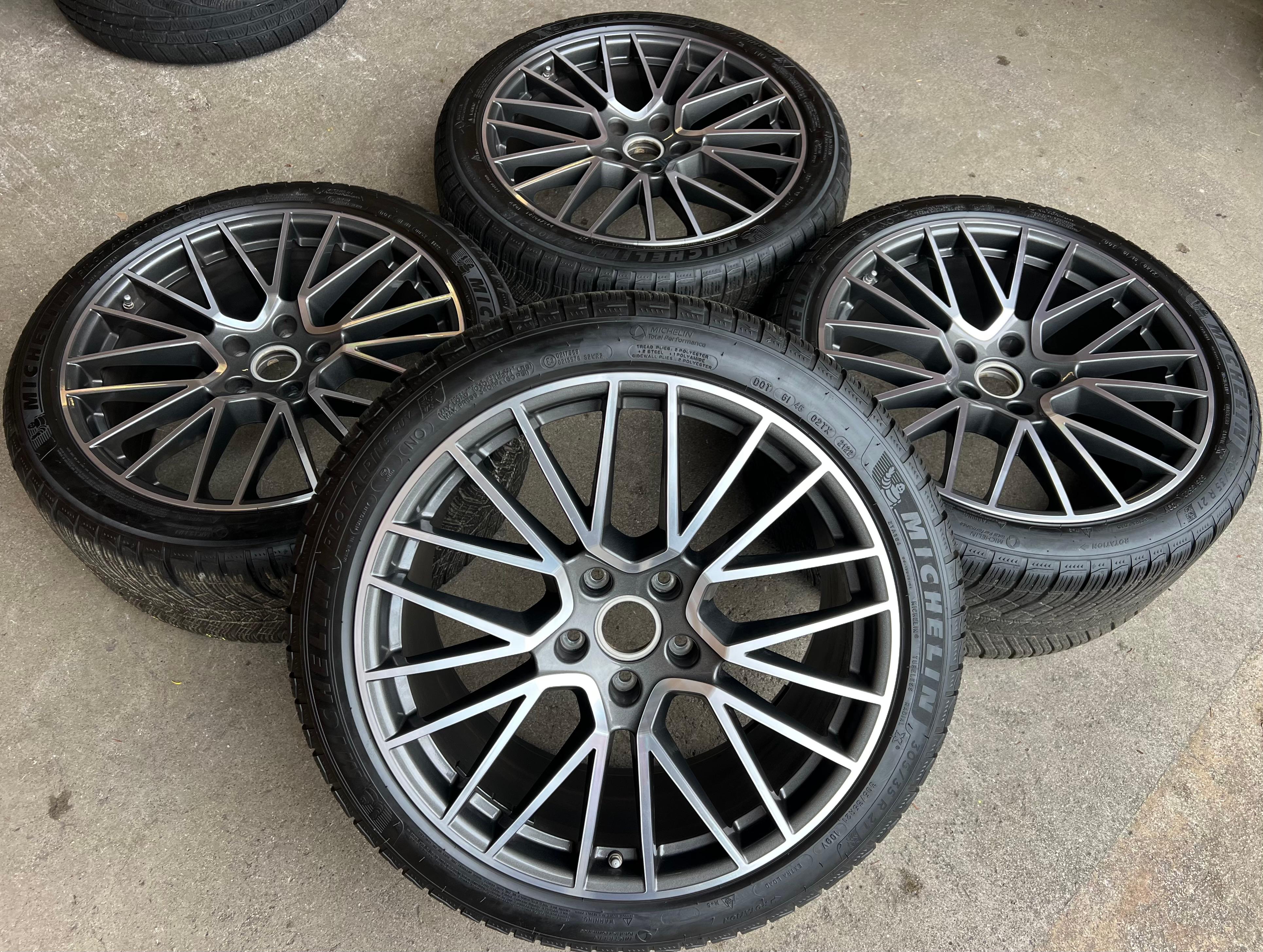 4 ORIGINAL 21" ALU WINTERRÄDER PORSCHE CAYENNE 9YA MICHELIN RDKS FREIHAUS
