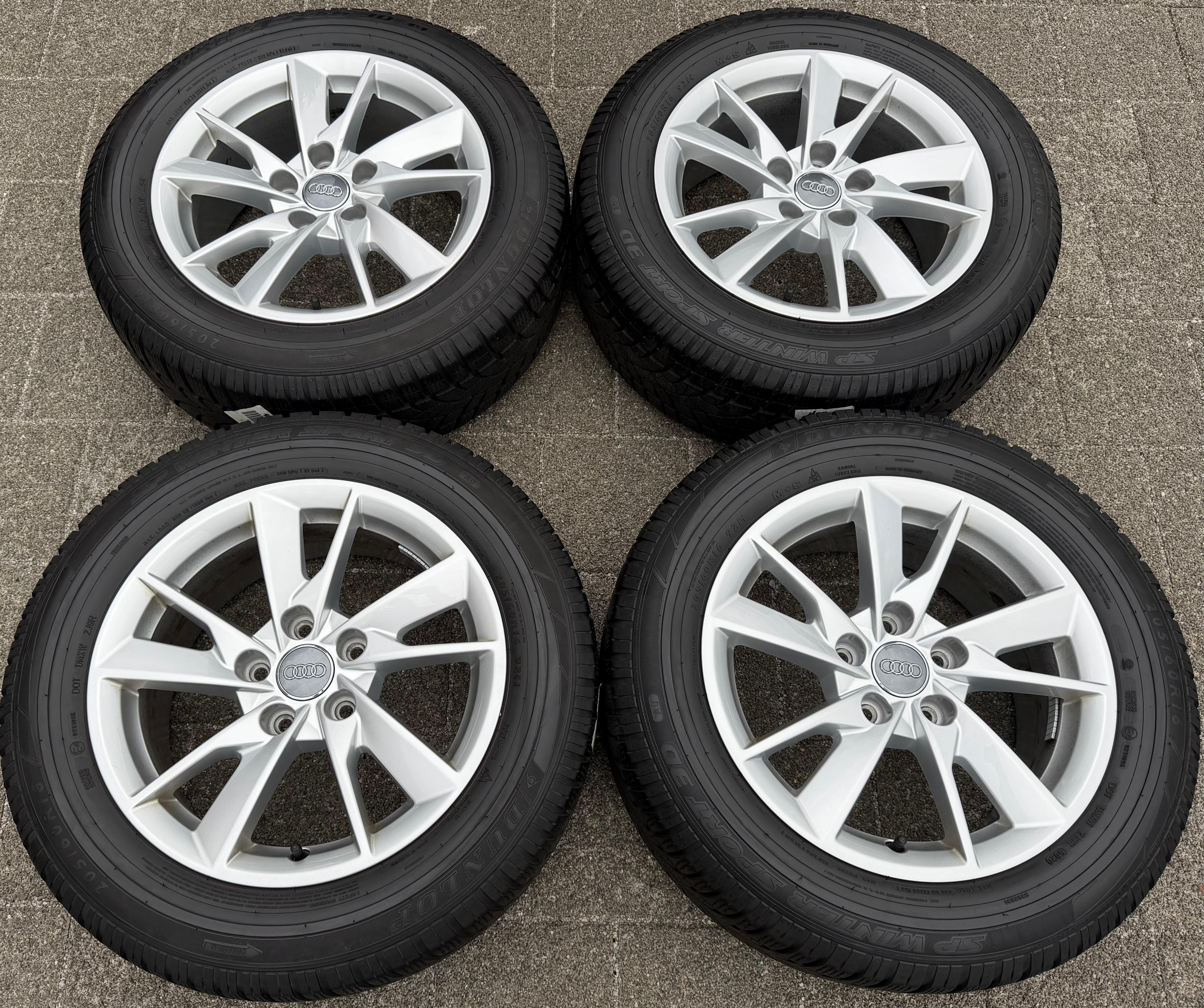 4 Original Alu Winterräder Audi A4 8W B9 8W0601025A 205/60R16 92H Dunlop
