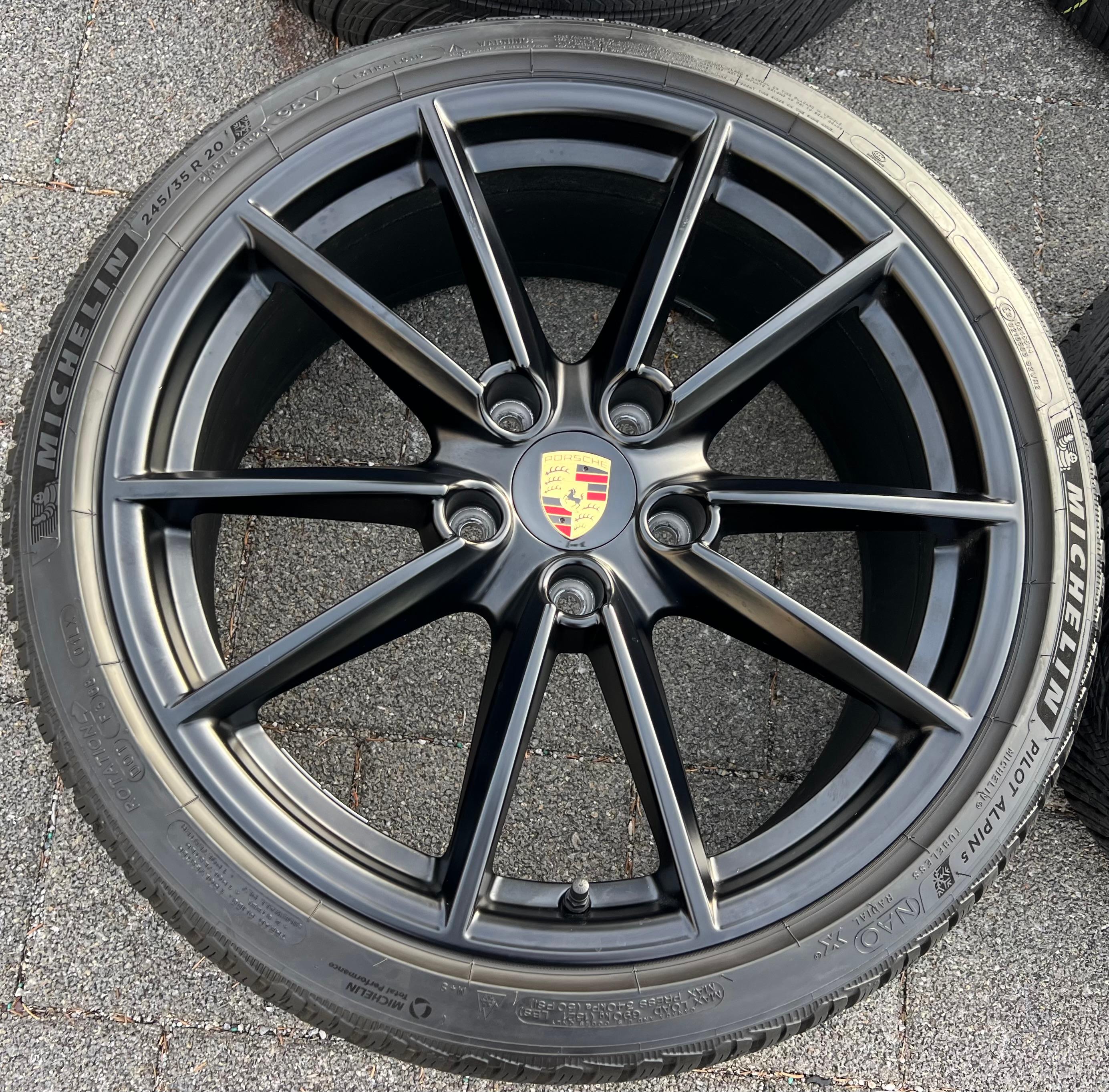 4 ORIGINAL 20" 21" ALU WINTERRÄDER PORSCHE 911 992 992601025C 992601025D SCHWARZ RDKS