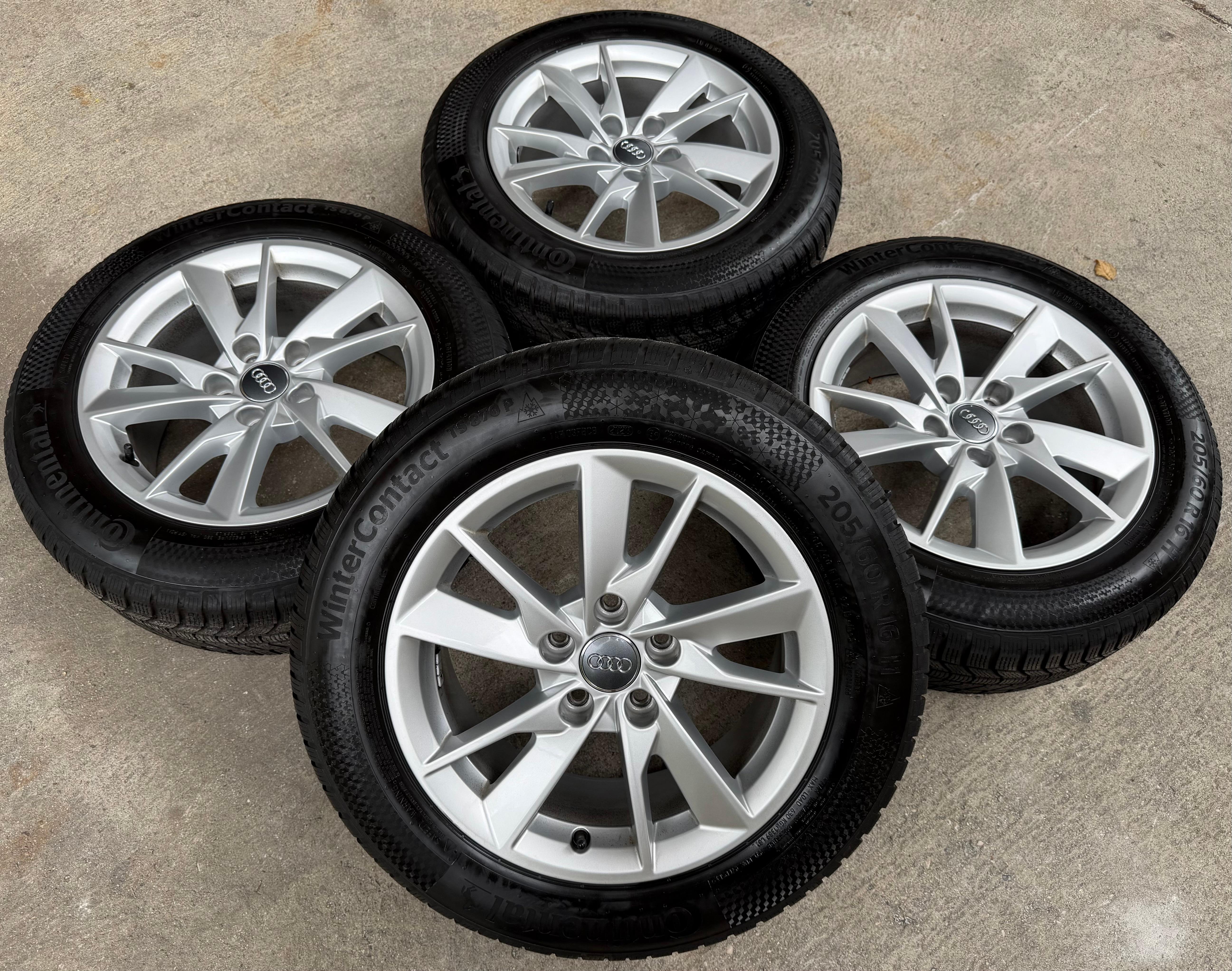 4 Original Alu Winterräder Audi A4 8W B9 8W0601025A 205/60R16 92H Continental