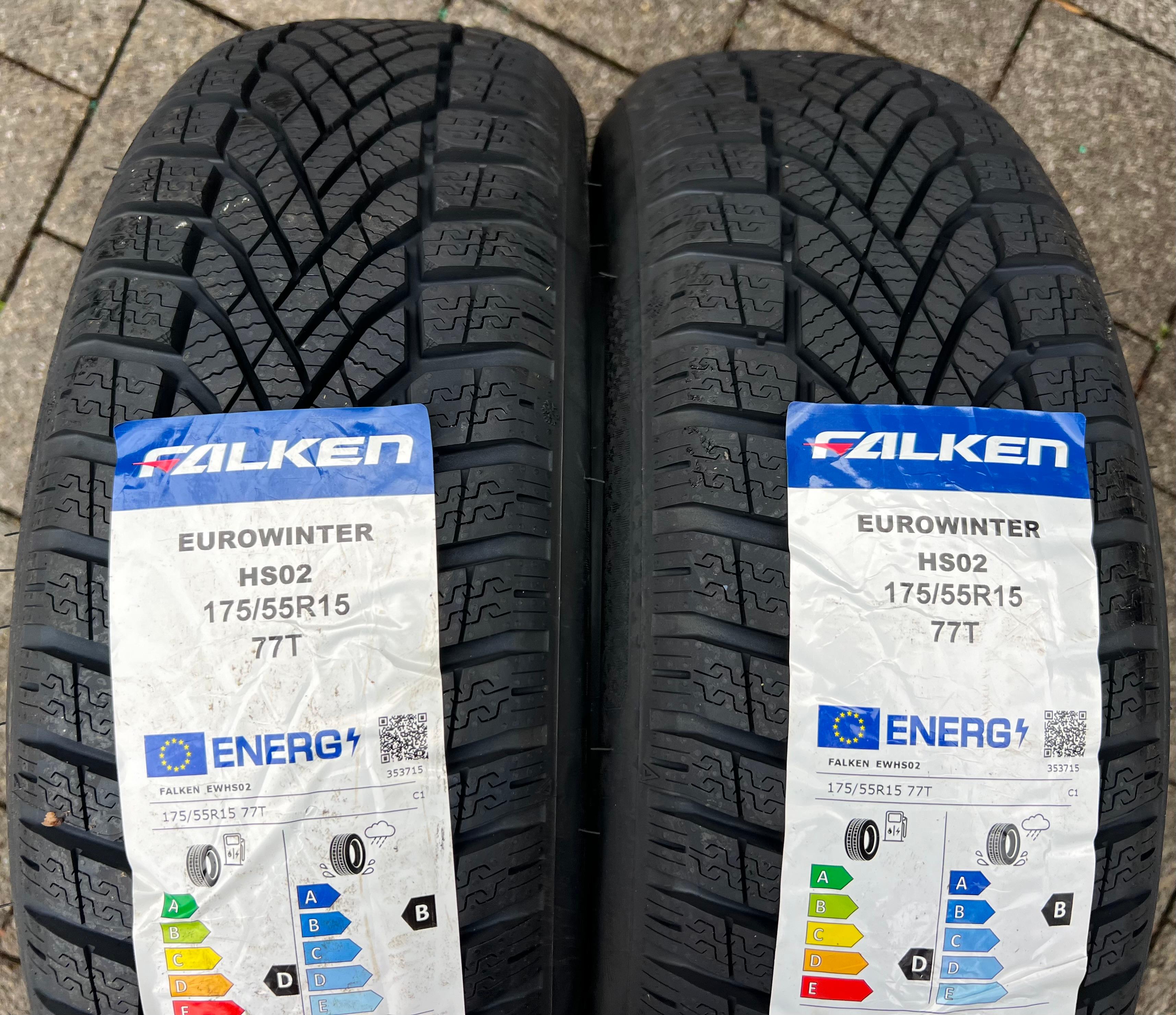 2 x 175/55R15 77T Winterreifen Falken Eurowinter HS02 NEU 2022