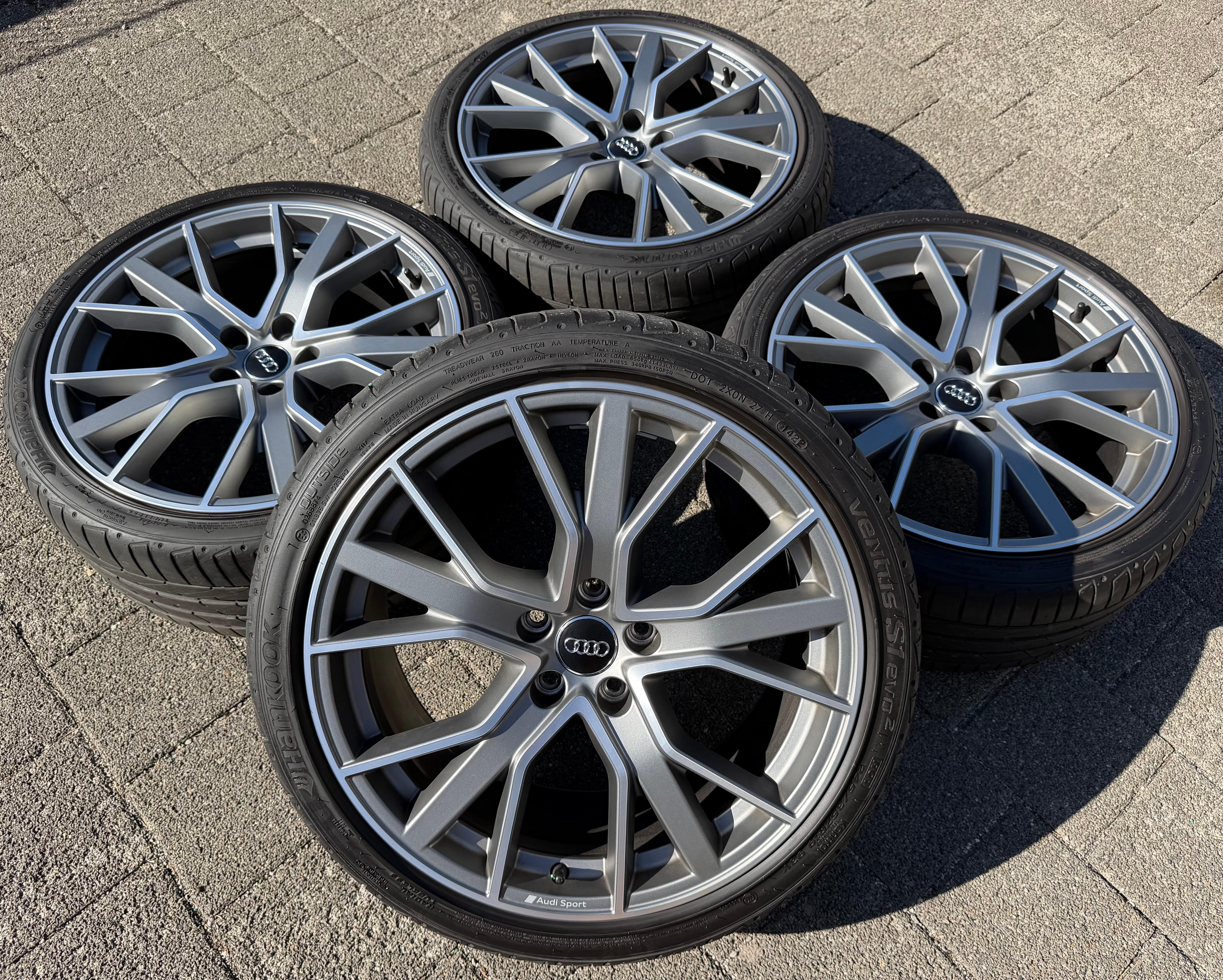4 originele 19" lichtmetalen zomerwielen Audi A4 S4 8W B9 8W0601025DH 245/35R19 93Y Hankook