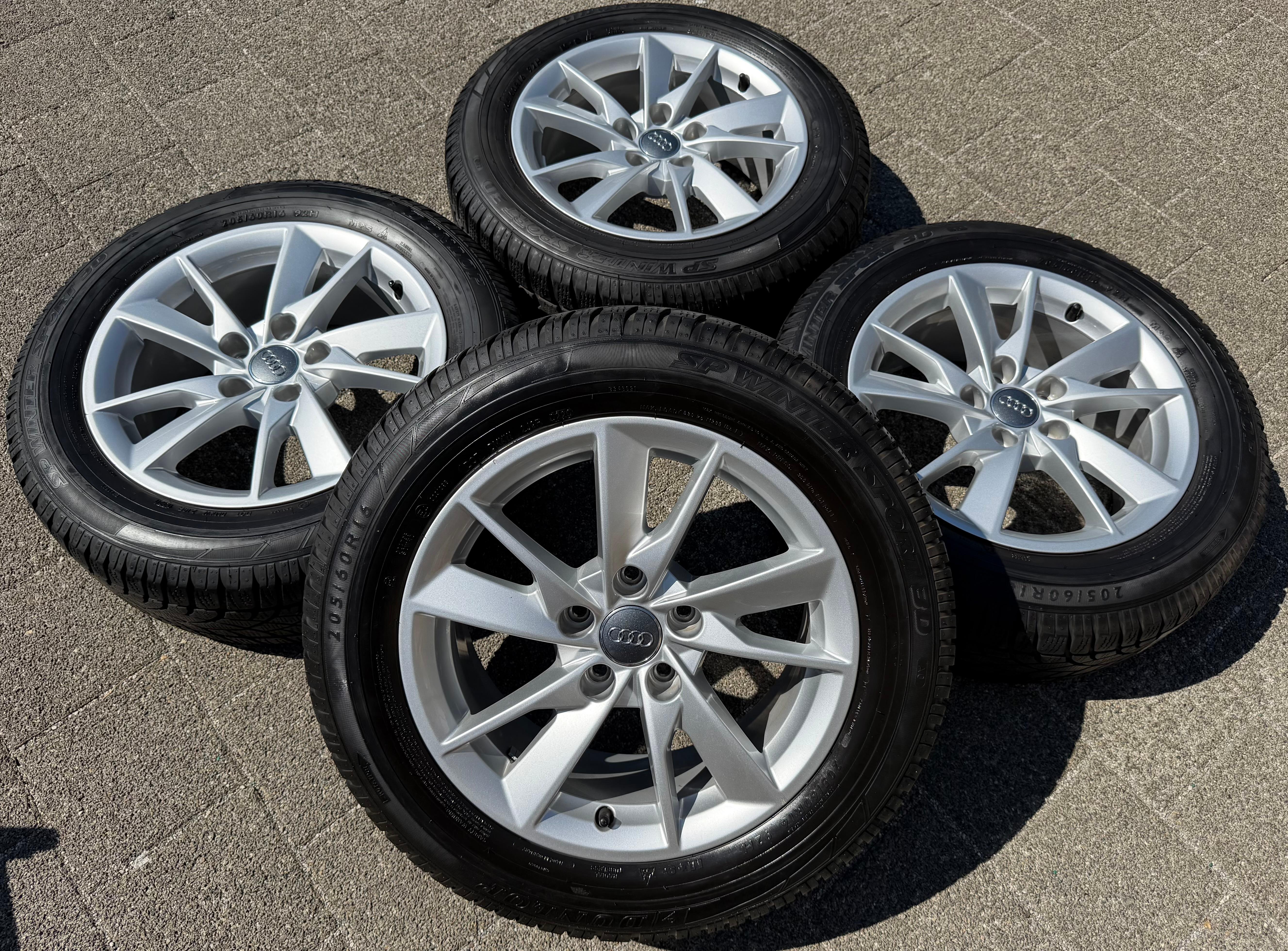 4 Original Alu Winterräder Audi A4 8W B9 8W0601025A 205/60R16 92H Dunlop