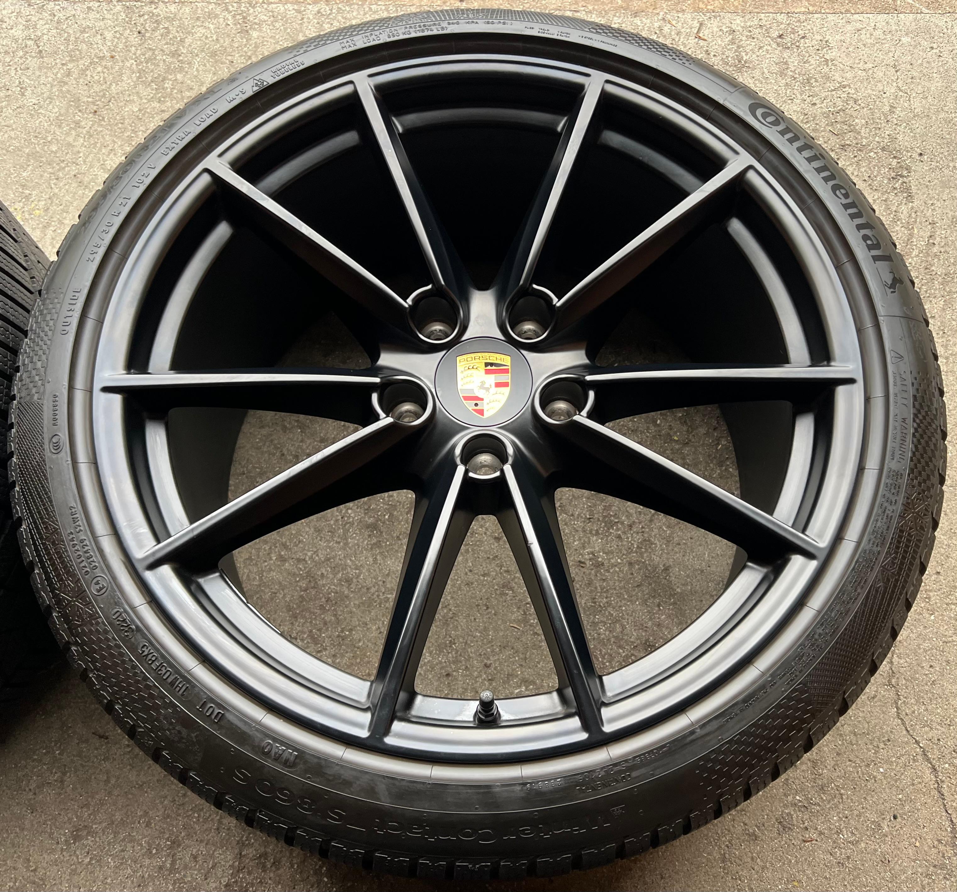 4 RUEDAS DE INVIERNO DE ALEACIÓN ORIGINALES DE 20" 21" PARA PORSCHE 911 992 992601025C 992601025D NEGRAS RDKS