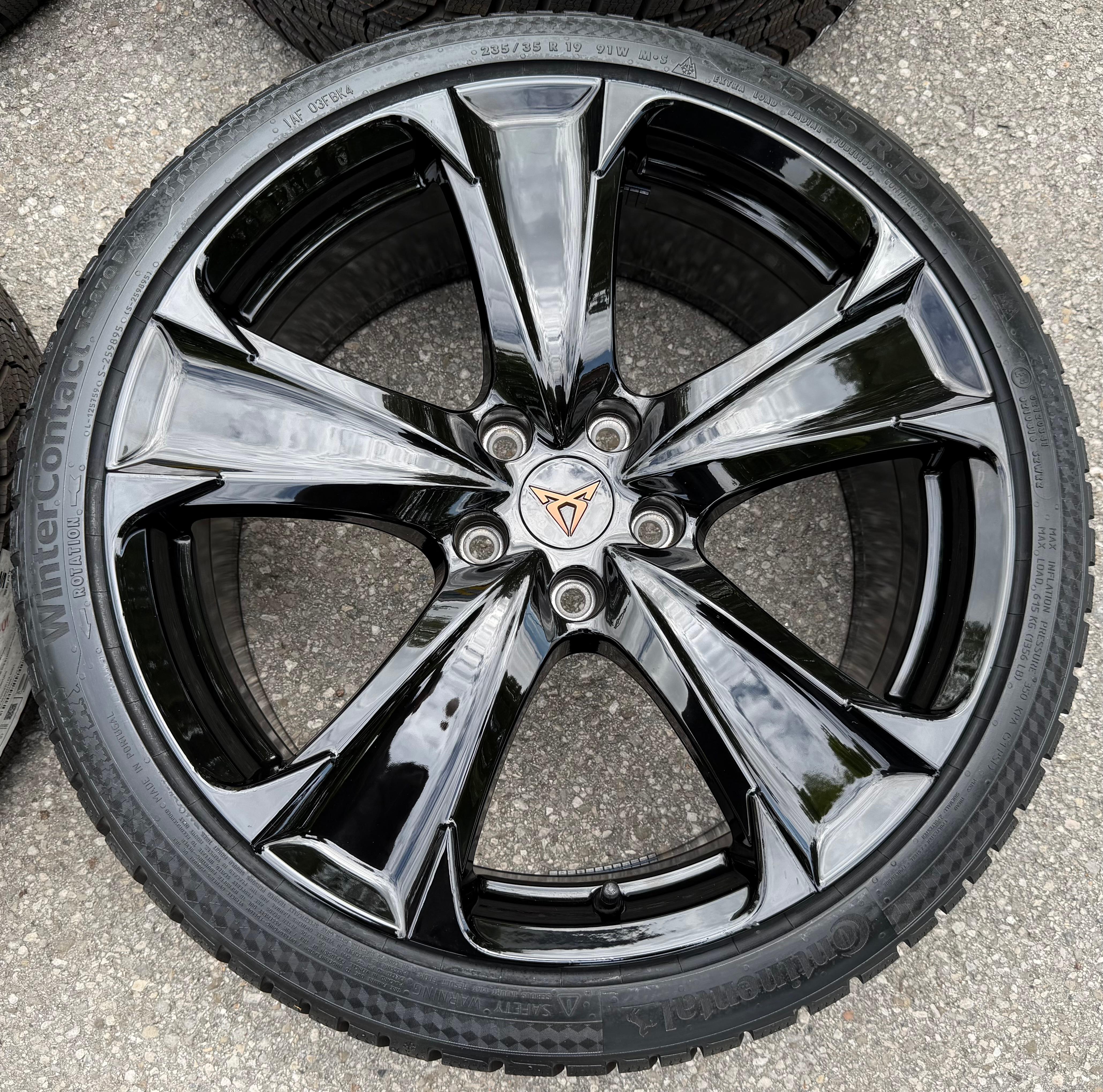 4 Original 19" Alu Winterräder Seat Leon Cupra 5FA601025F Schwarz NEU Continental