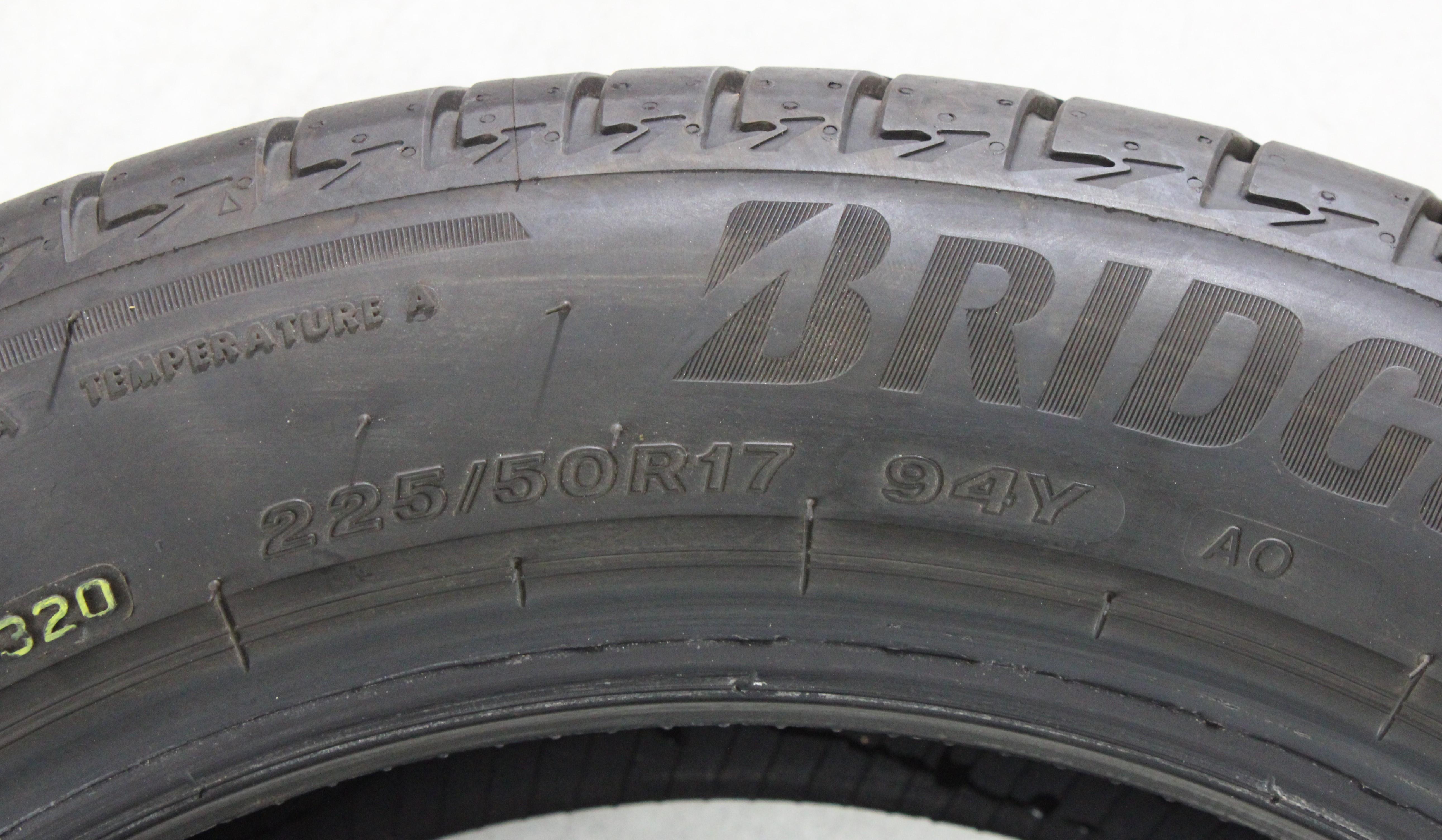 4 x 225/50R17 94Y Sommerreifen Bridgestone Turanza T005 AO 7mm 2020