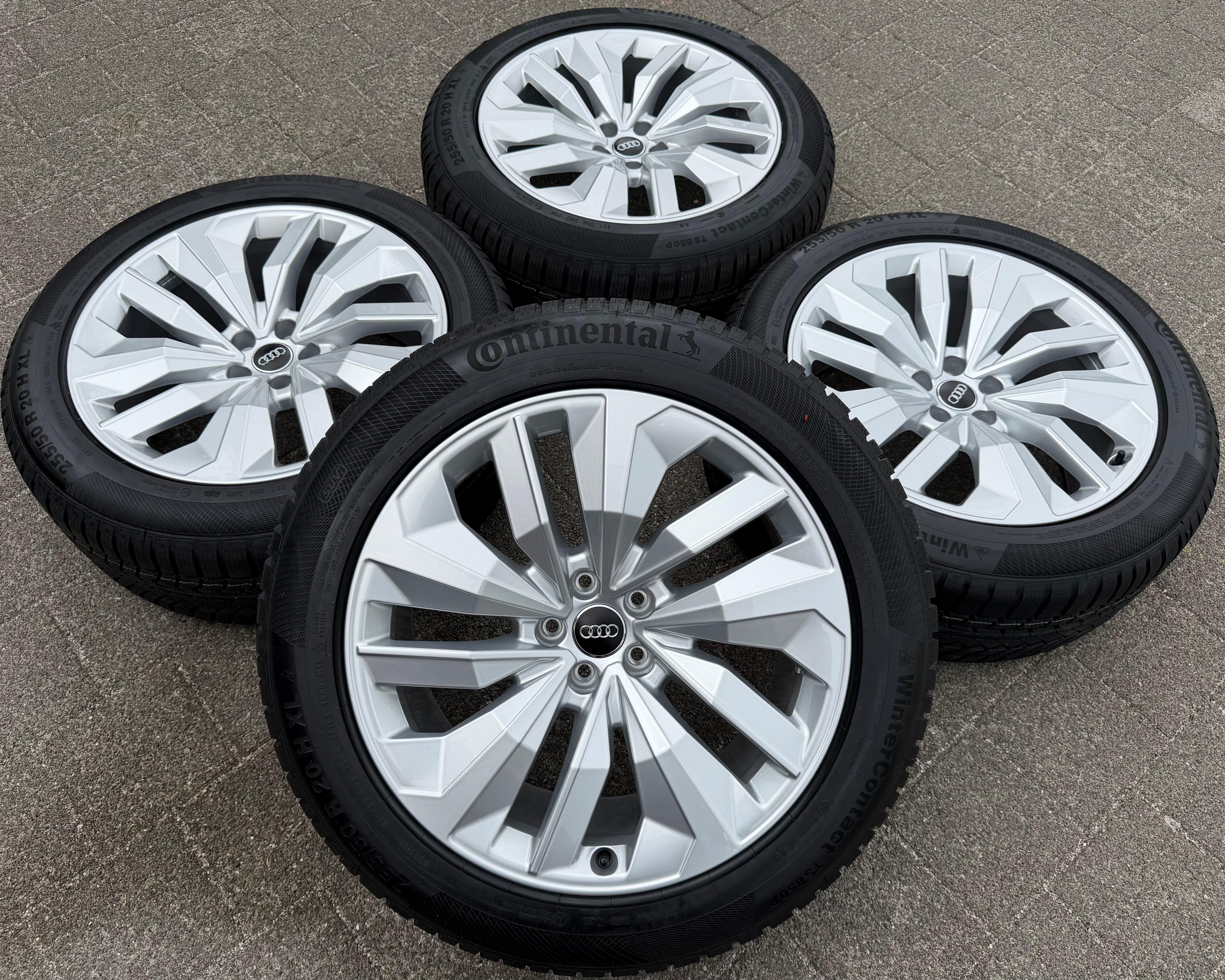 4 originele 20" aluminium winterwielen voor de Audi Q8 GE E-Tron 4KE601025N 255/50R20 109H Continental