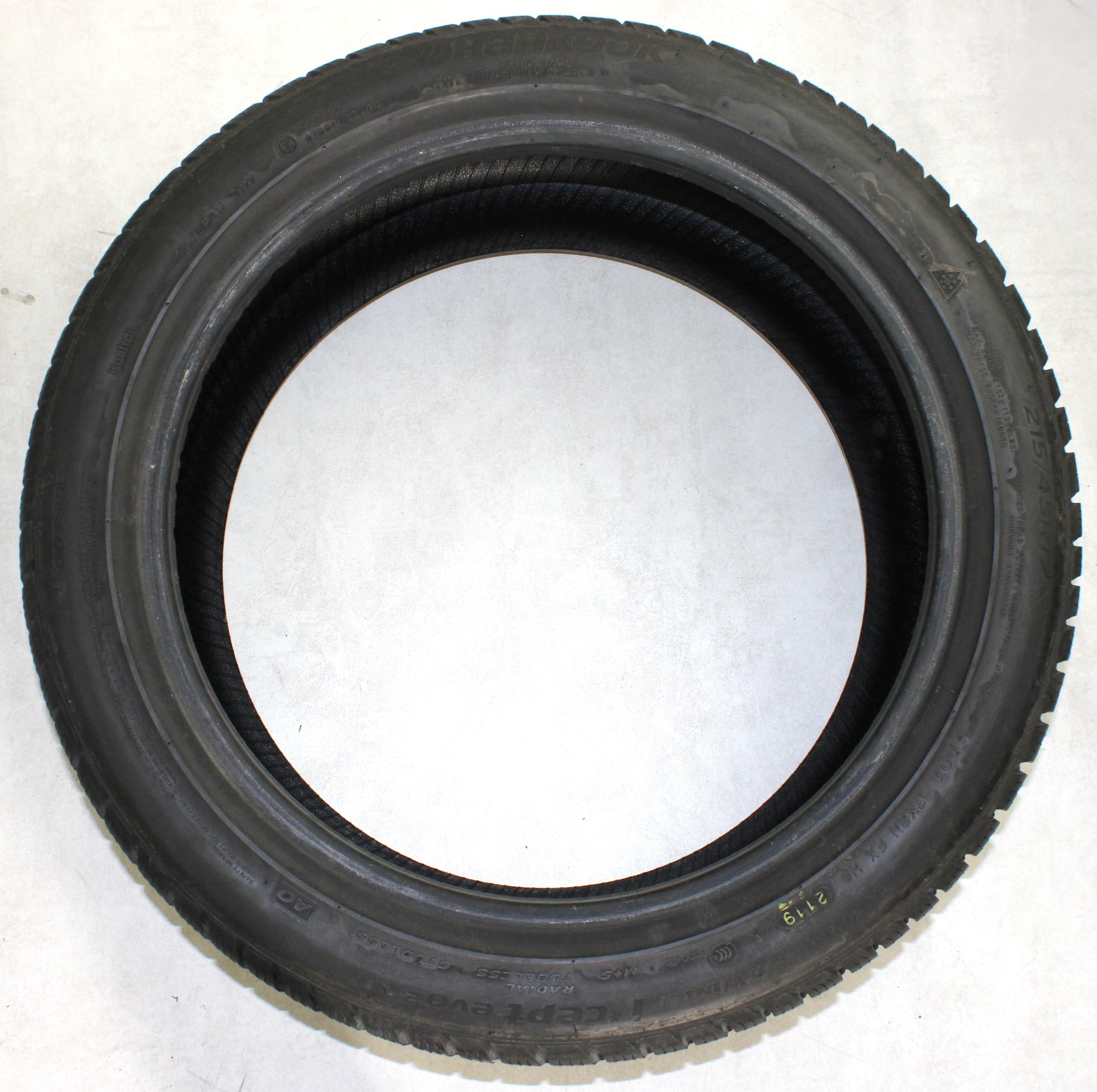 2 x 215/45R17 91W Winterreifen Hankook Winter I*Cept Evo 2 AO 1x4,5-5mm/1x5-5,5mm 2019
