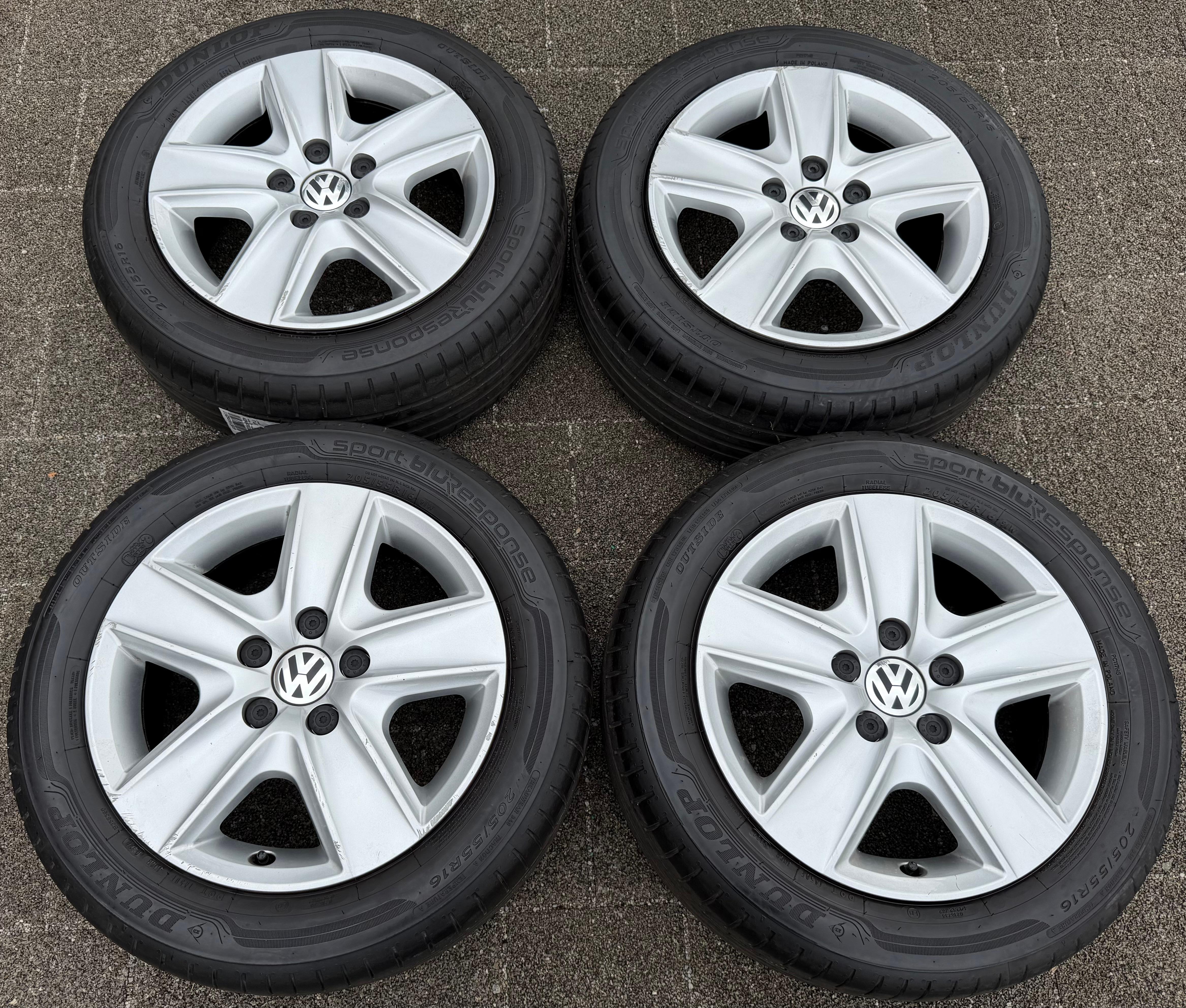 4 ruote estive originali da 16" VW Golf 5/6 Touran 5K0601027 205/55R16 91W