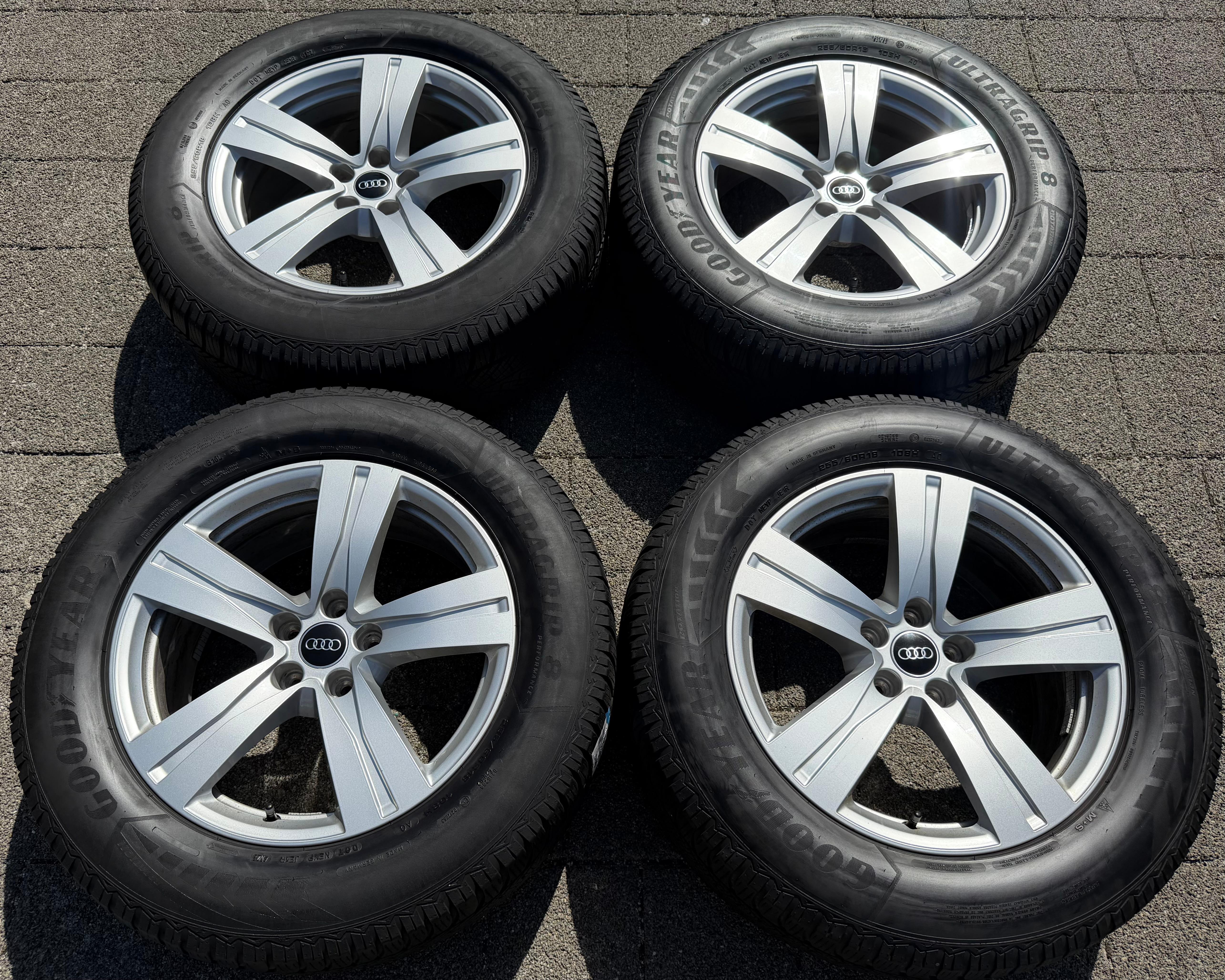 4 Original 18" Alu Winterräder Audi Q7 4M 255/60R18 108H 4M0601025A Goodyear