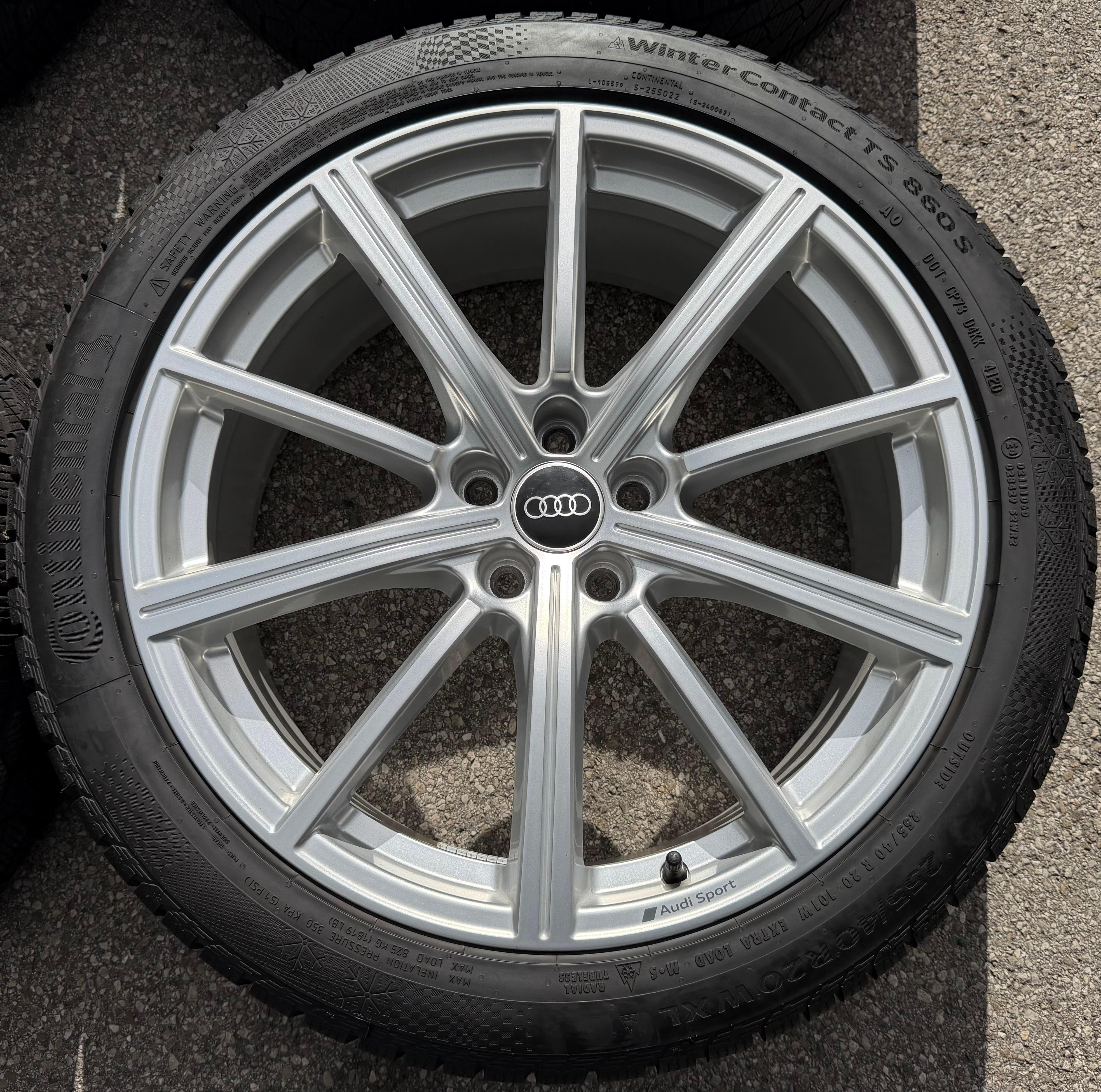 4 RUEDAS DE ALEACIÓN ORIGINALES DE INVIERNO DE 20" PARA AUDI Q3 F3 RSQ3 83A601025S 255/40R20 101W CONTINENTAL