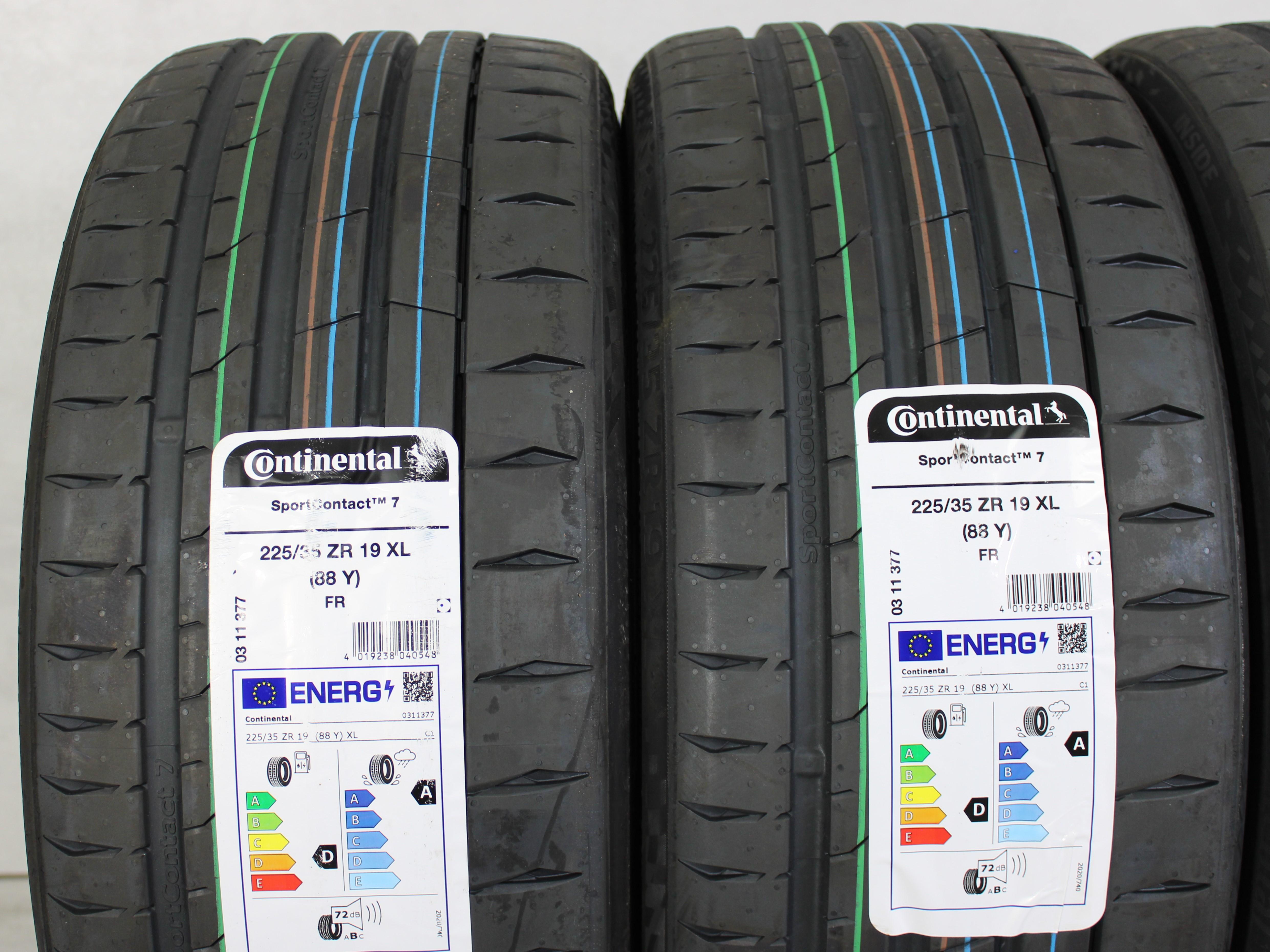 4 x 225/35R19 88Y neumáticos de verano Continental Sport Contact 7 2024 XL
