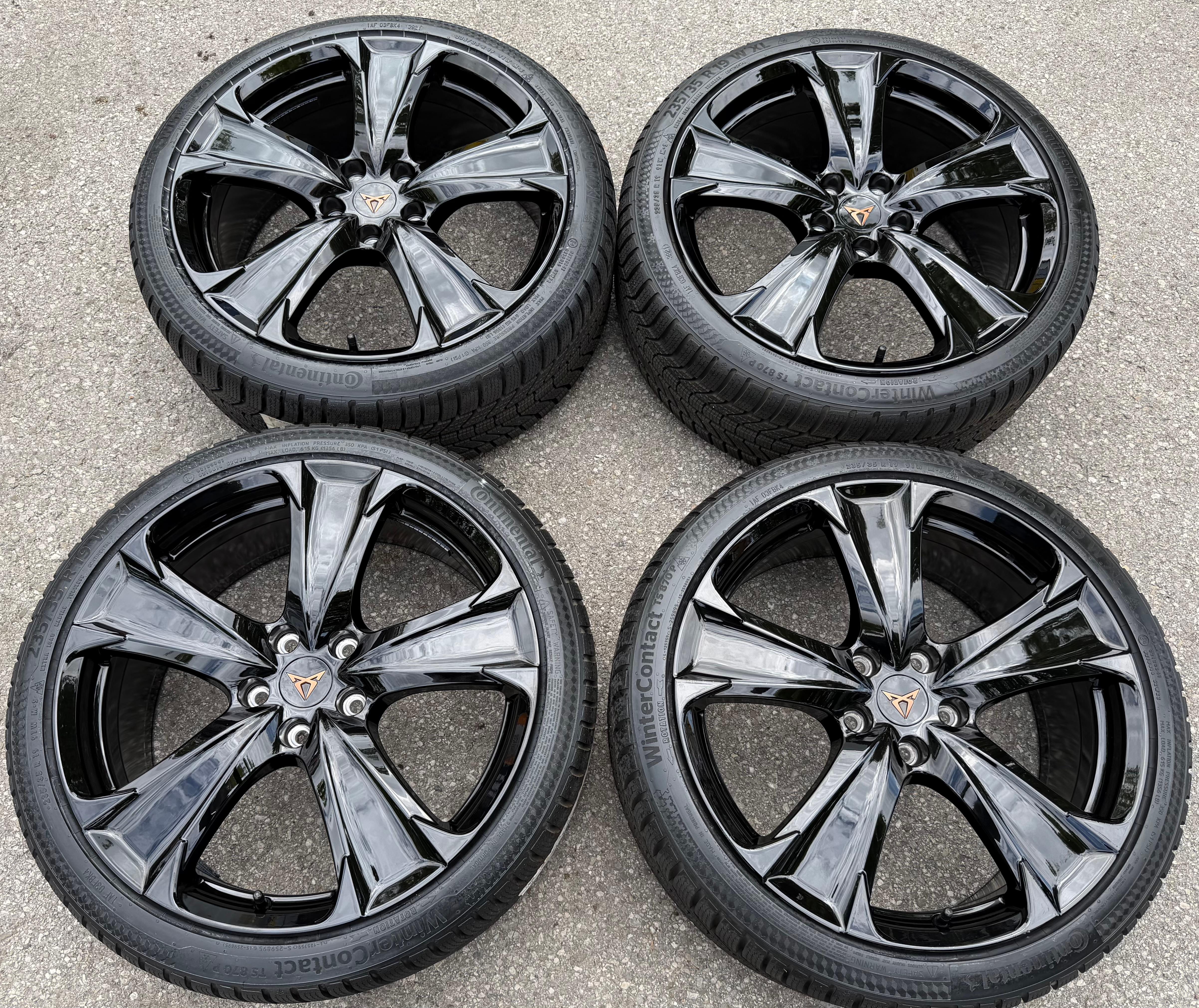 4 Original 19" Alu Winterräder Seat Leon Cupra 5FA601025F Schwarz NEU Continental