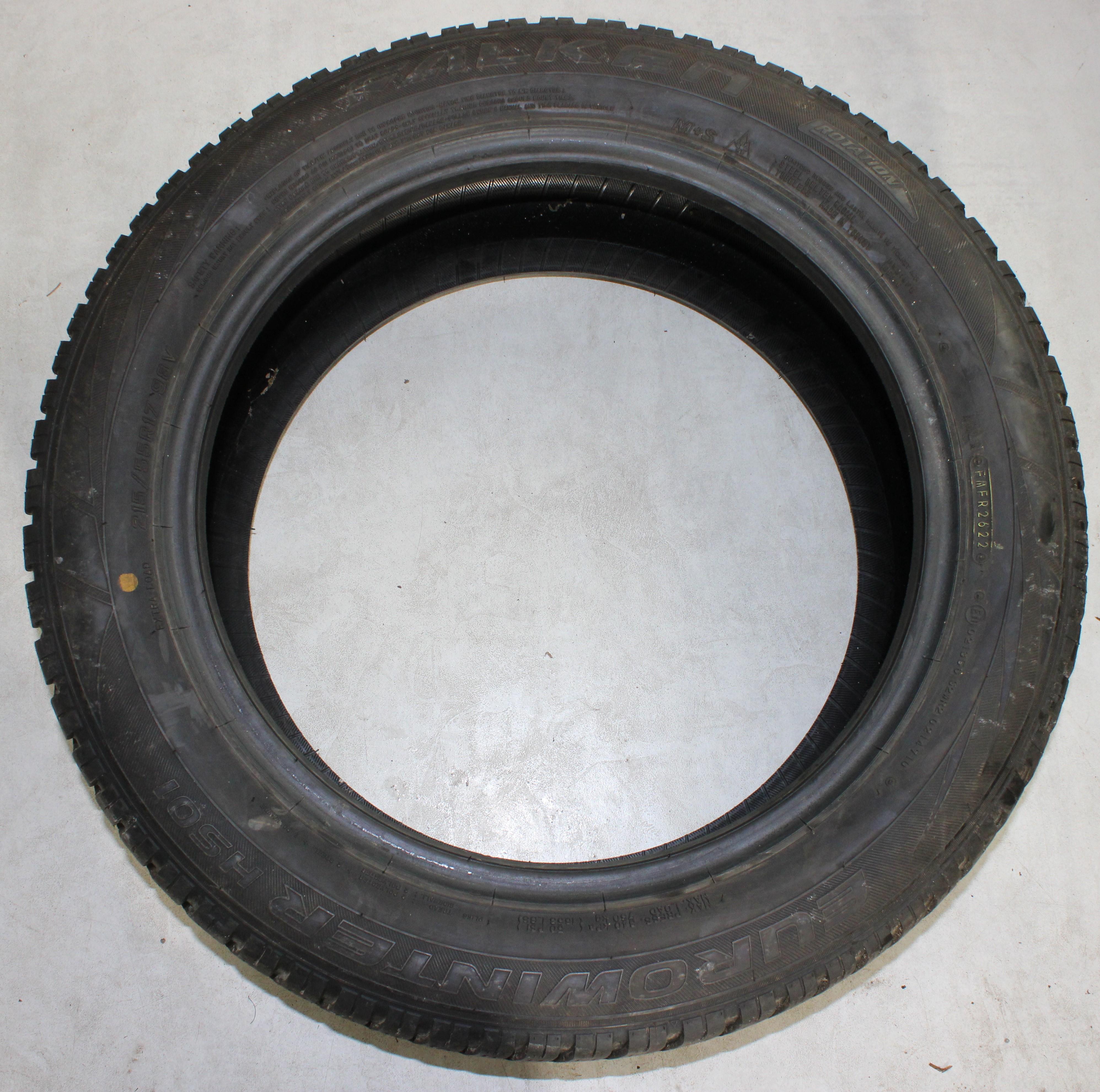 4 x 215/55R17 98V Winterreifen Falken Eurowinter HS01 1x5,5-6mm/2x6-6,5mm/1x7-7,5mm 2022 XL