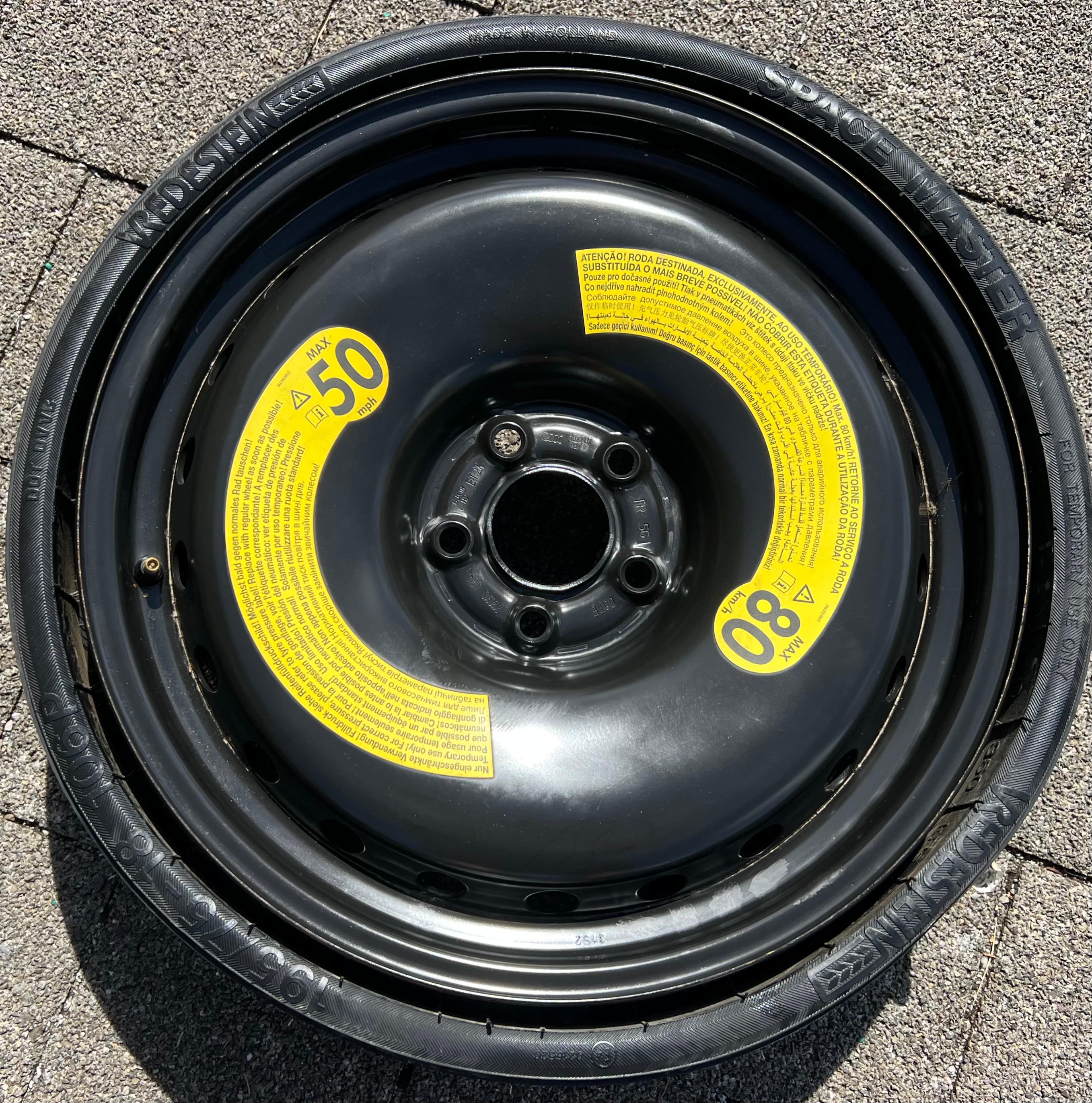 1 X RESERVERAD NOTRAD AUDI Q5 FY 80A601027B 195/75R18 106P 2019 FREIHAUS