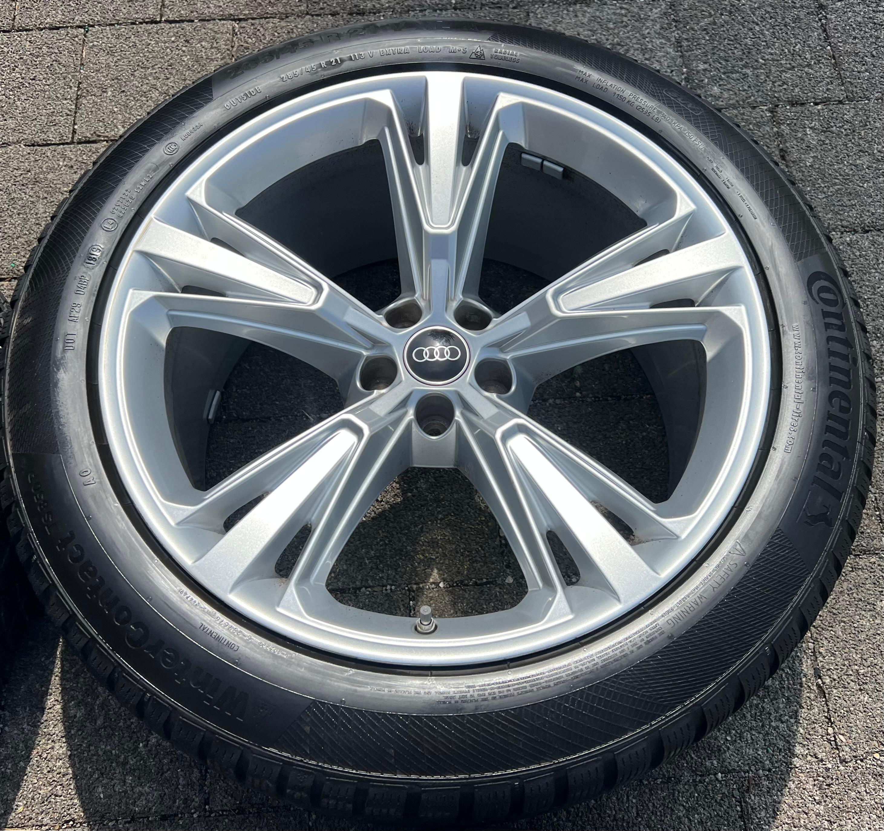 4 ORIGINAL 21" ALU WINTERRÄDER AUDI Q8 SQ8 4M 4M8601025H 285/45R21 113V CONTINENTAL FREIHAUS