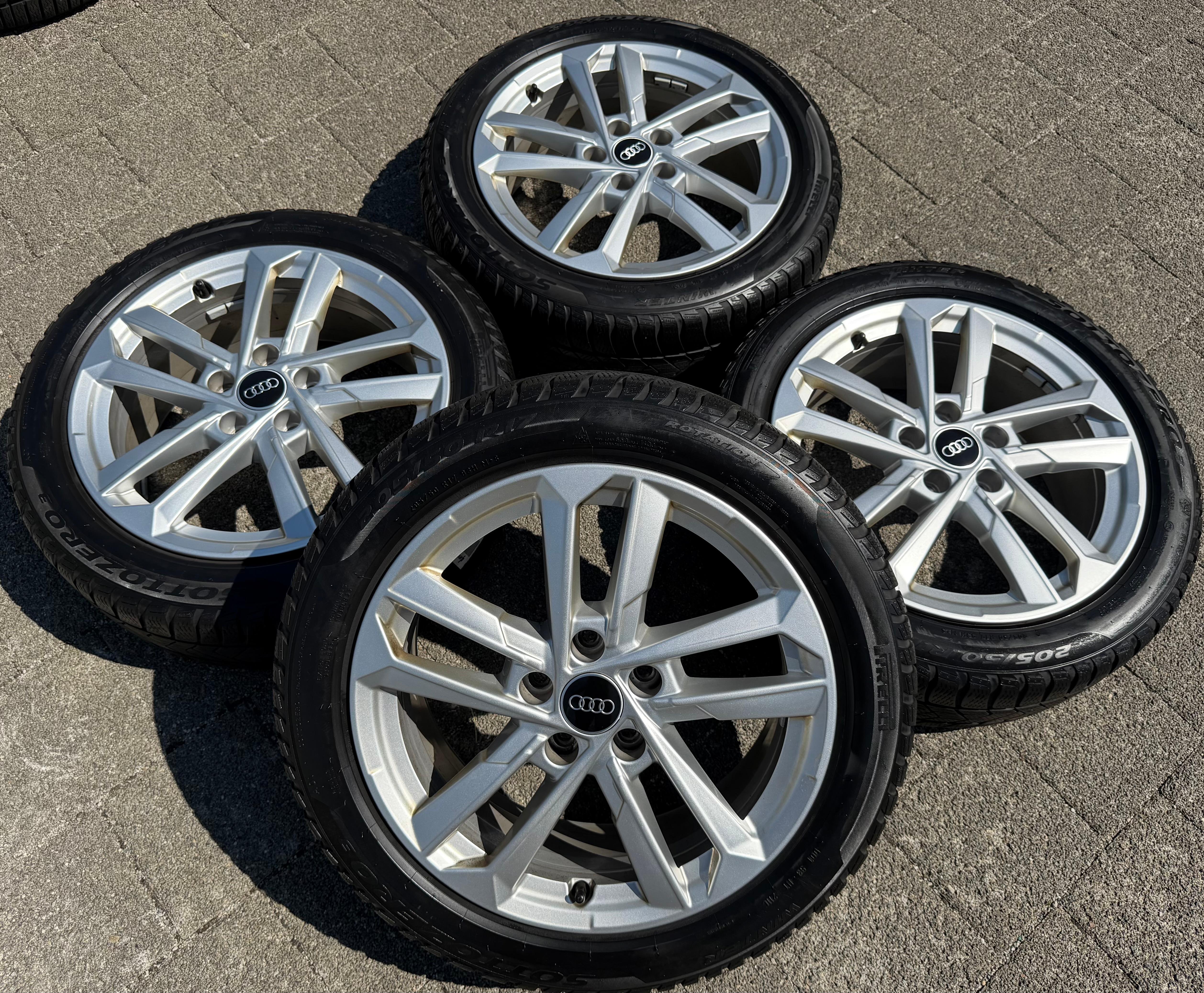 4 llantas de aluminio originales de invierno de 17" para Audi A3 S3 8Y 8Y0601025L 205/50R17 93H Pirelli