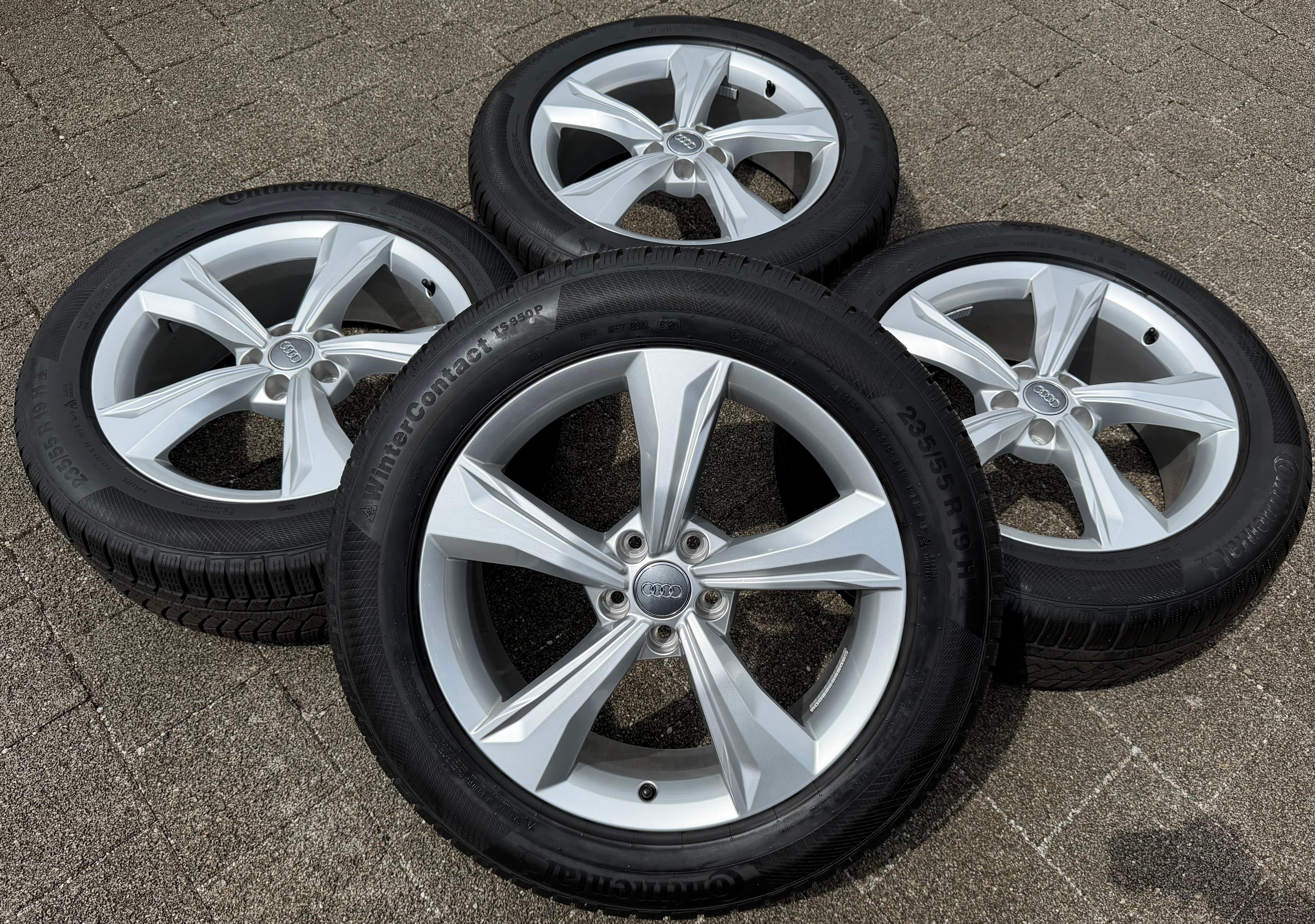 4 llantas de aluminio originales de invierno de 19" para Audi Q5 SQ5, año de fabricación 80, 601025K, 235/55R19 101H, Continental