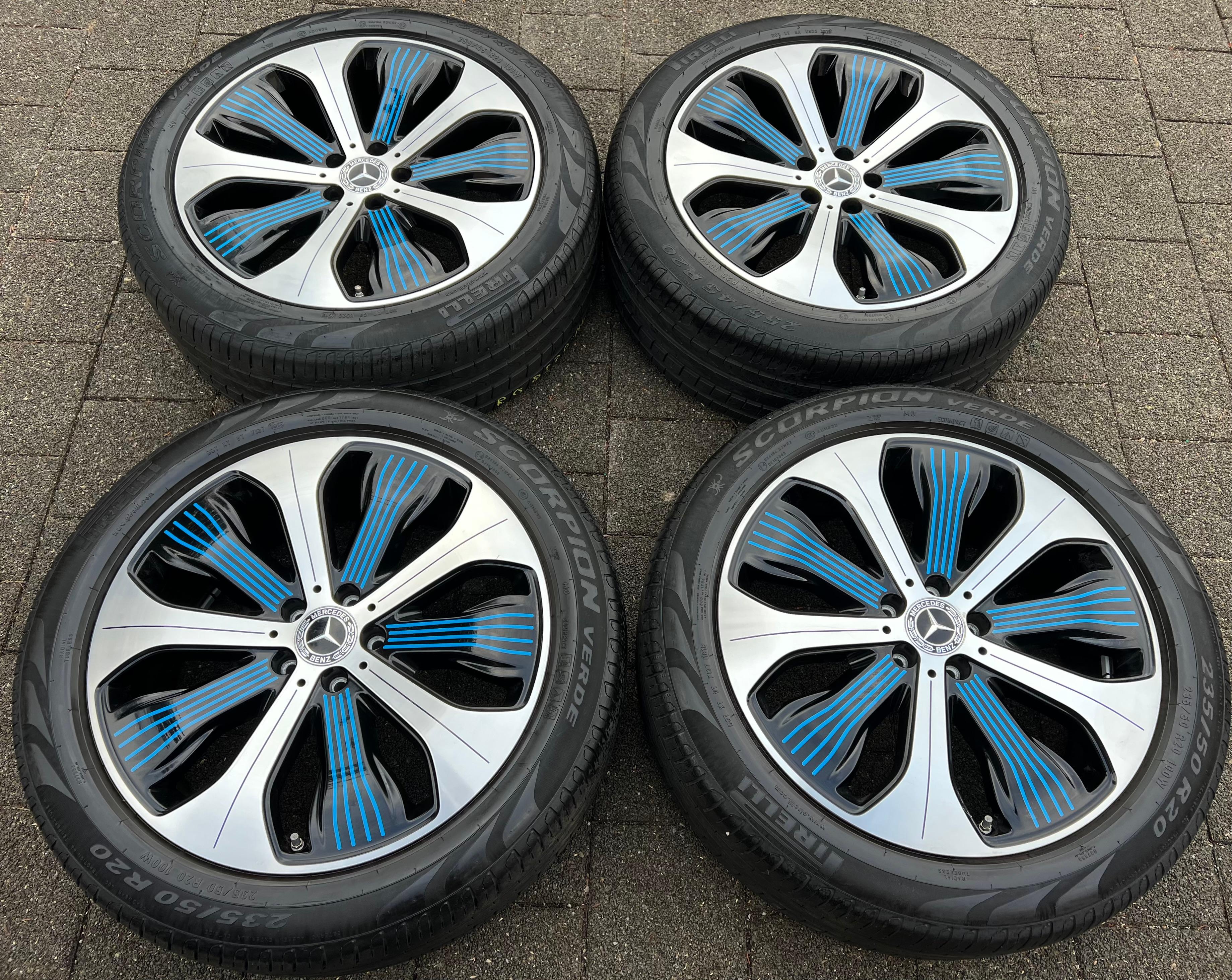 4 ROUES D'ÉTÉ ORIGINALES 20" EN ALUMINIUM MERCEDES BENZ EQC N293 A2934010300 A2934010500 FRANCO DOMICILE