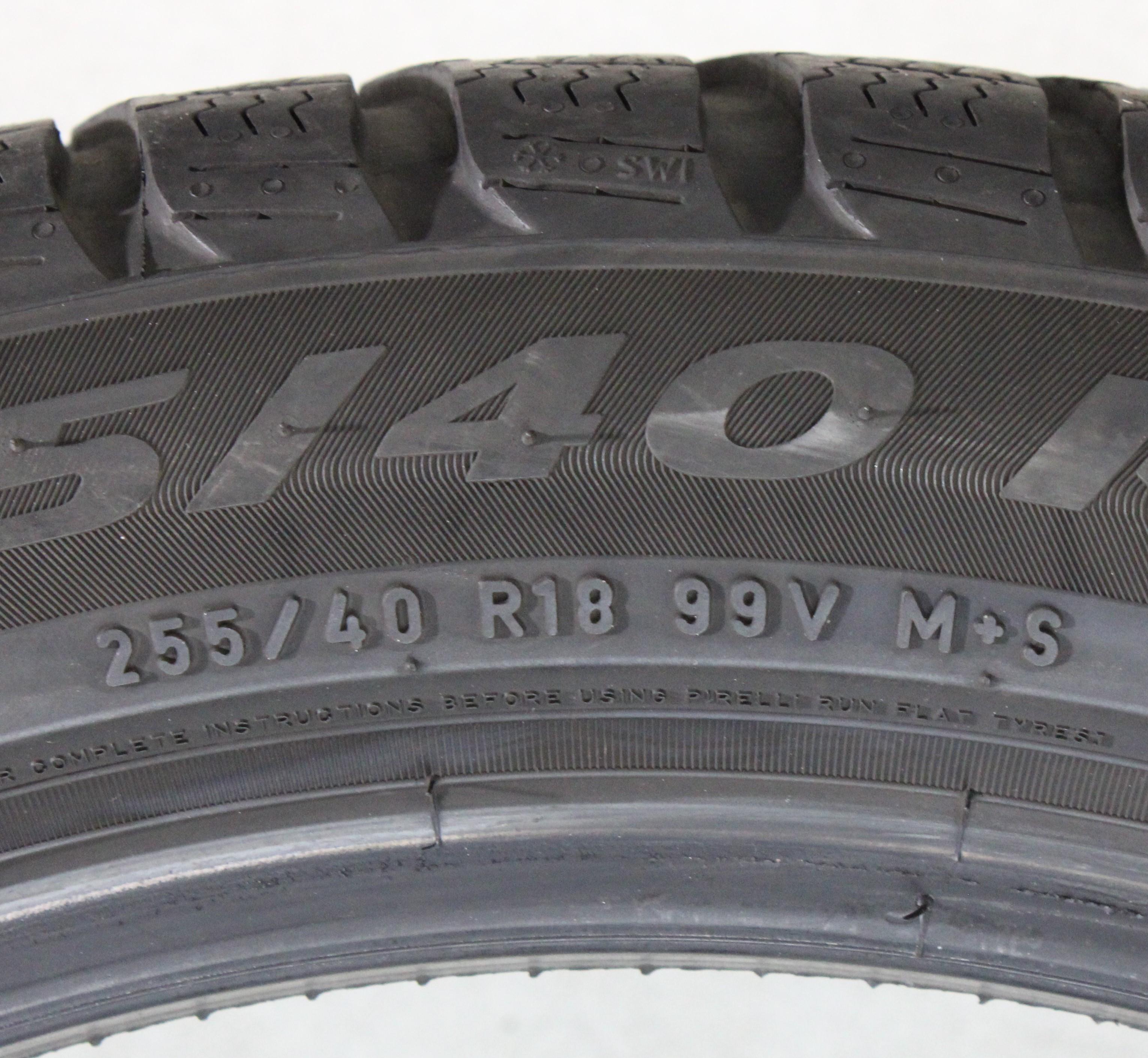 2 x 255/40R18 99V Winterreifen Pirelli Sottozero 3 Runflat 1x4-4,5mm/1x4,5-5mm 2018 *