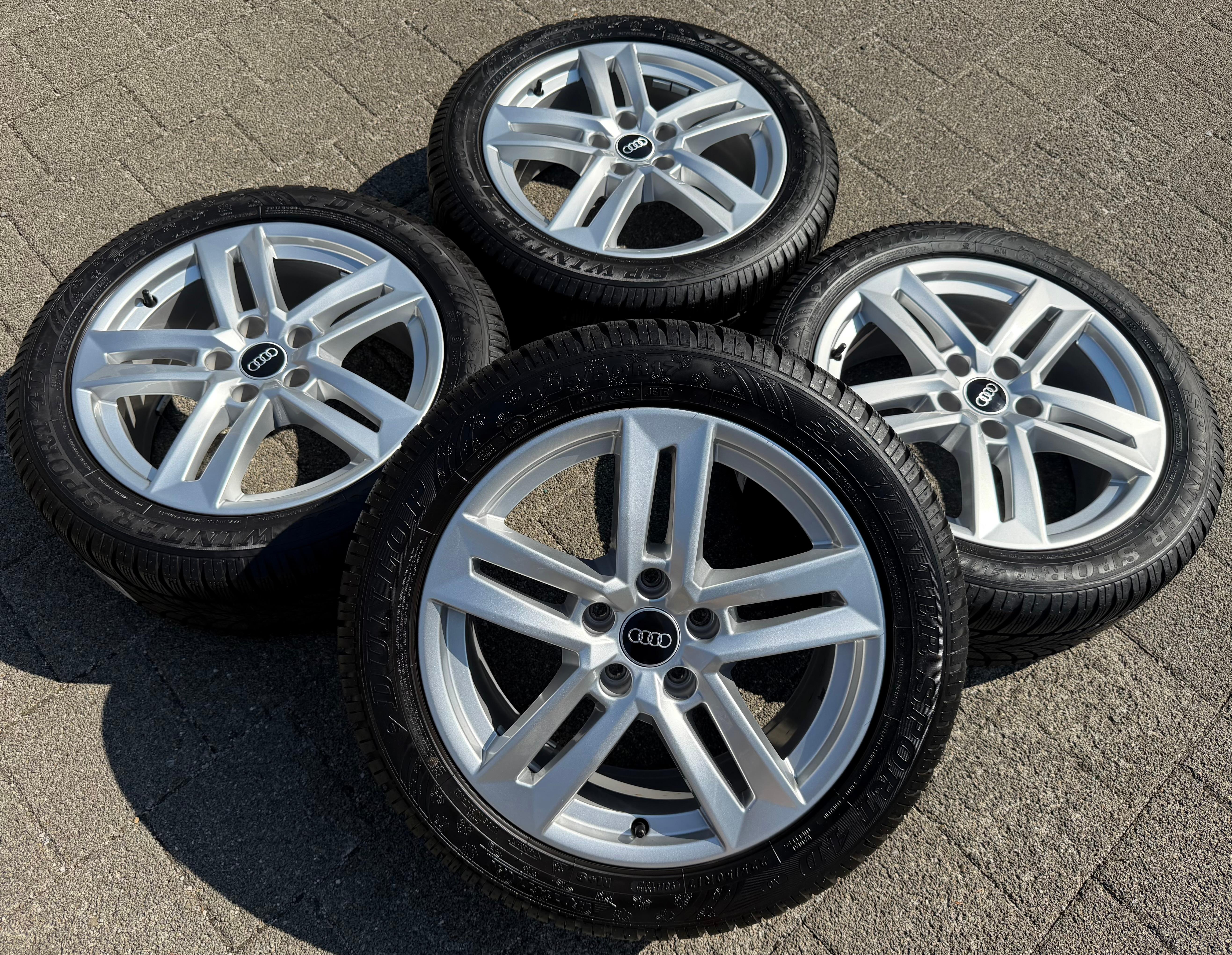 4 llantas de aluminio originales de invierno de 17" para Audi A4 B9 8W 8W0601025P 225/50R17 98H Dunlop