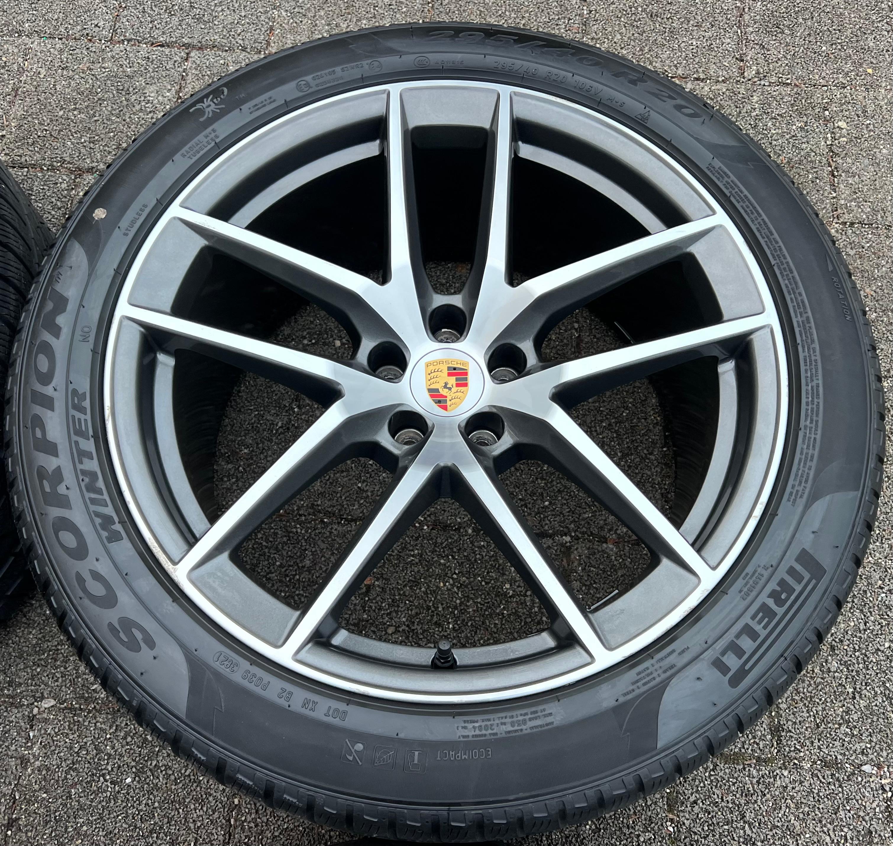 4 RUEDAS DE ALEACIÓN ORIGINALES DE 20" PARA INVIERNO PORSCHE MACAN 265/45R20 104V 295/40R20 106V TPMS