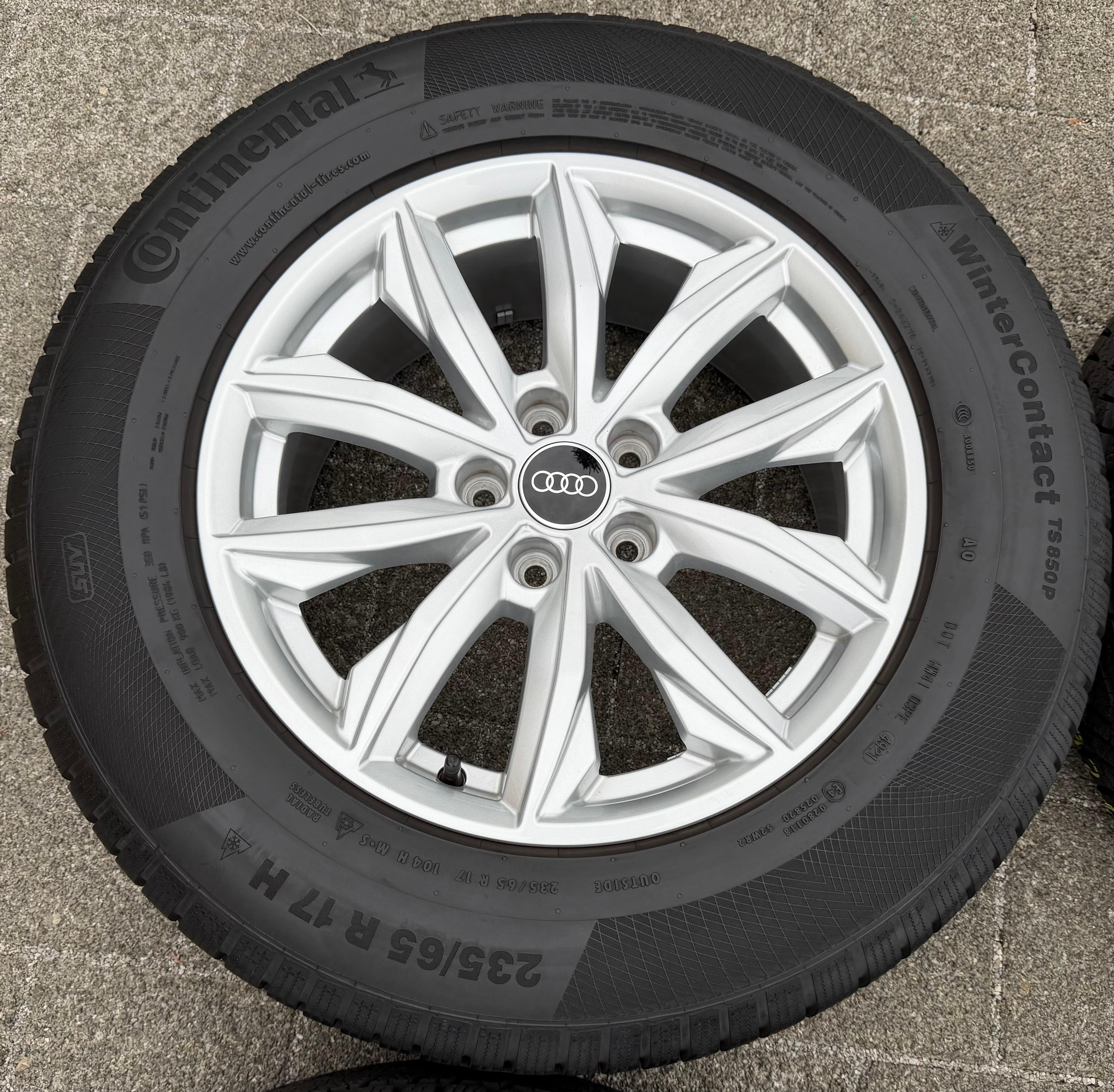 4 Original 17" Alu Winterräder Audi Q5 FY 80A601025J 7x17 ET34 235/65R17 104H Continental