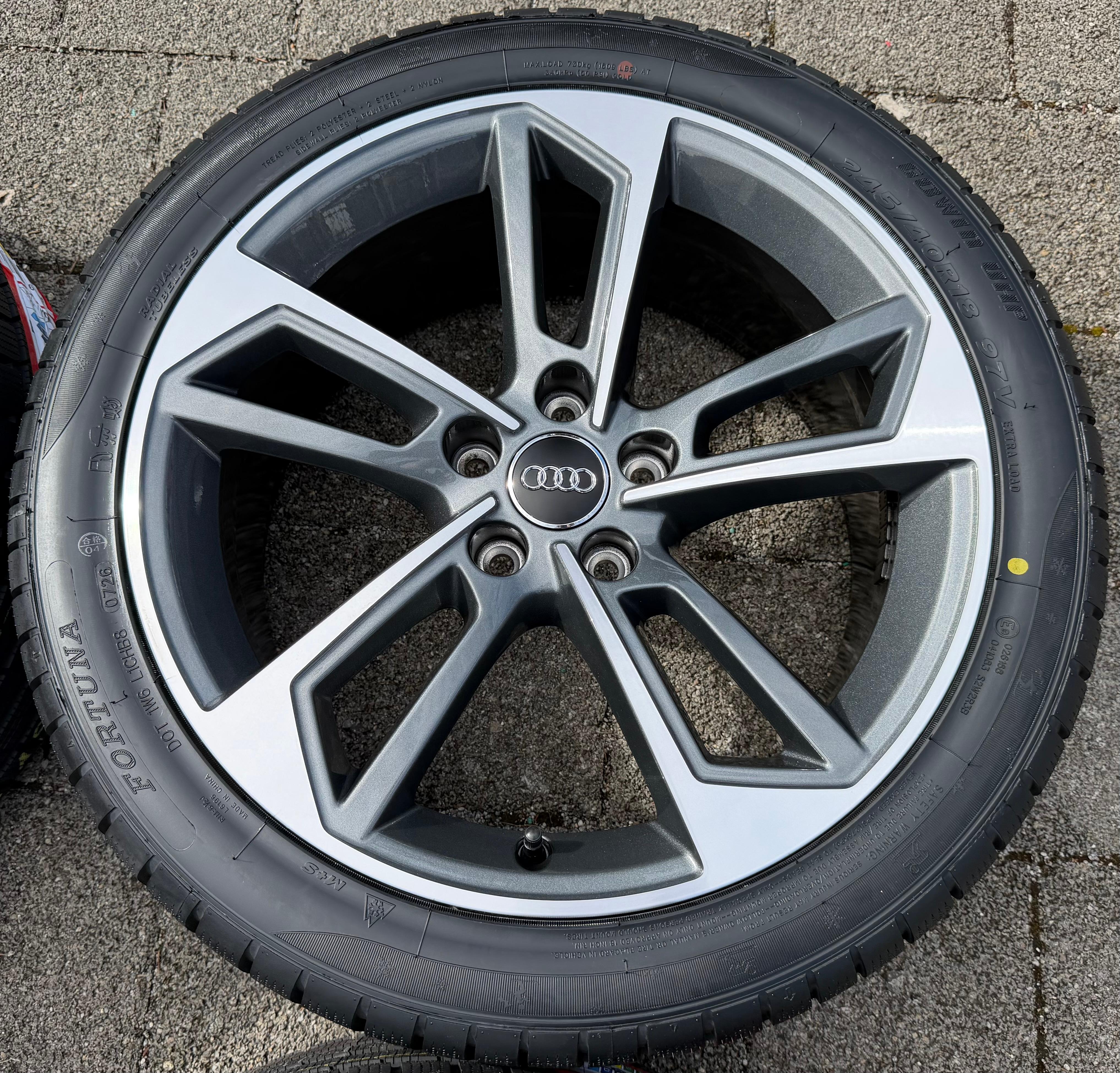 4 llantas de aluminio originales de invierno de 18" para AUDI A4 S4 B9 8W 245/40R18 97V 8W0601025DL 2026, NUEVAS