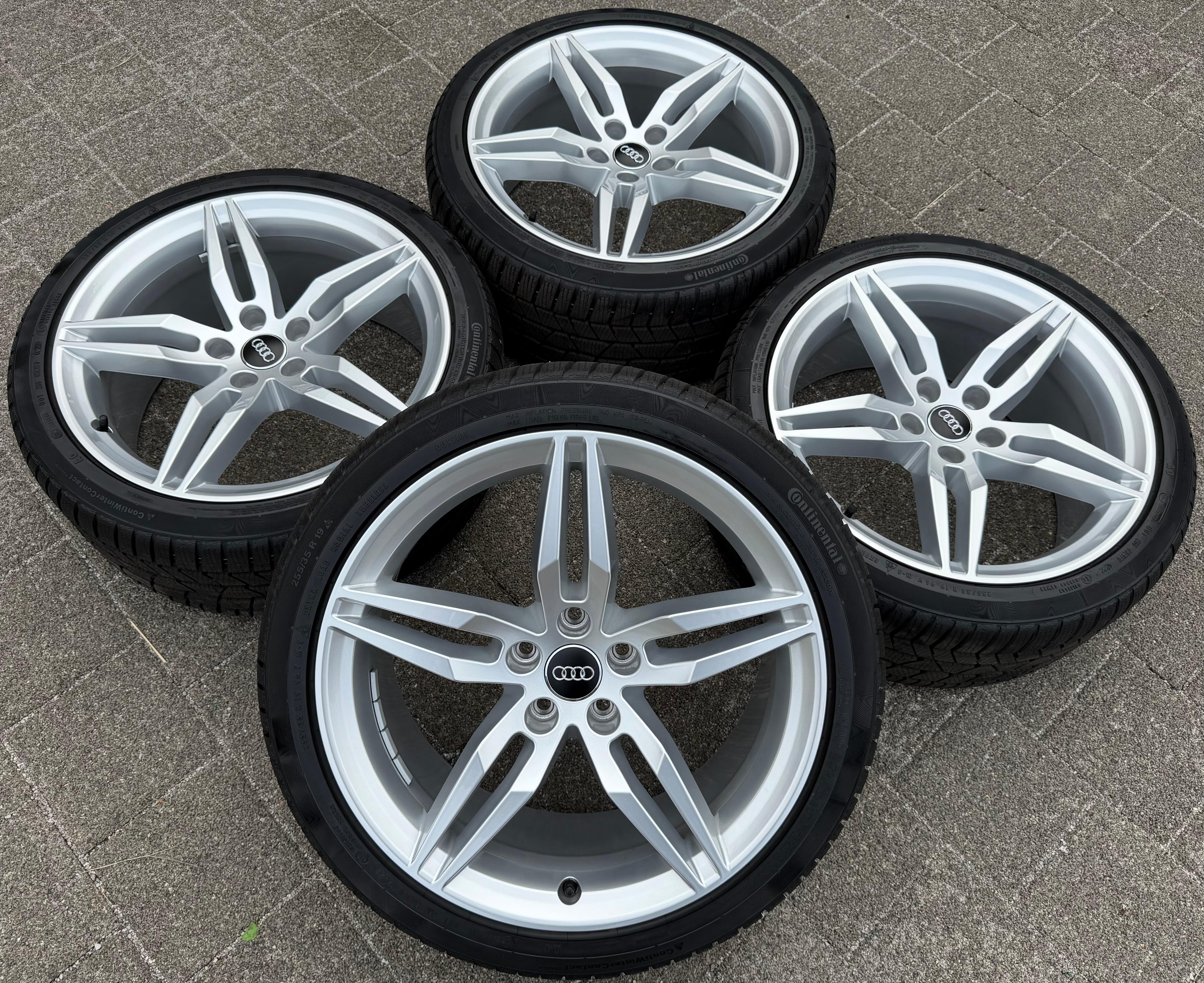 4 Original 19" Alu Winterräder Audi A5 S5 8W F5 8W0601025AM 255/35R19 96V Continental
