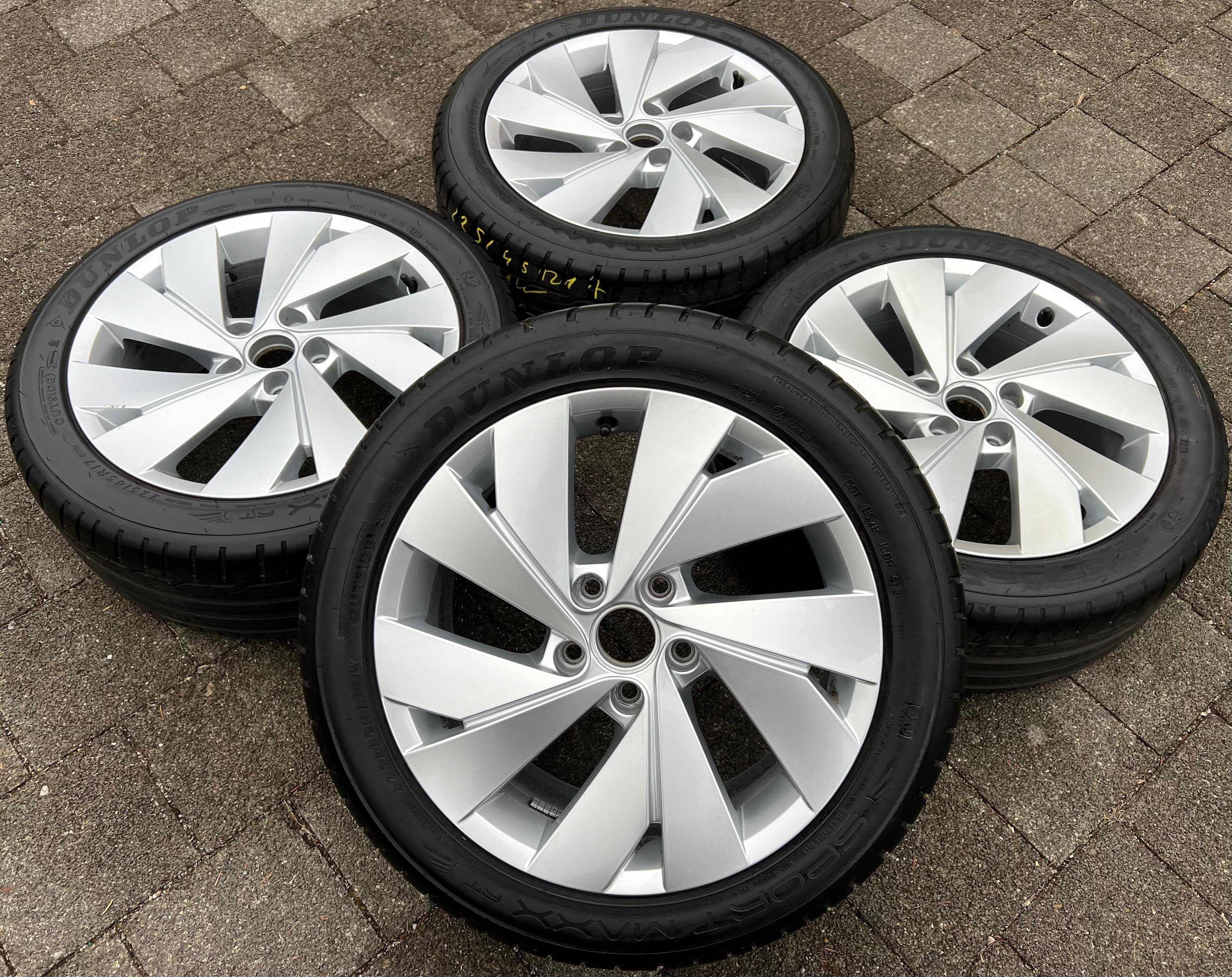 4 ORIGINAL 17" ALU SOMMERRÄDER VW GOLF 8 VIII 225/45R17 91W DUNLOP BELMONT FREIHAUS